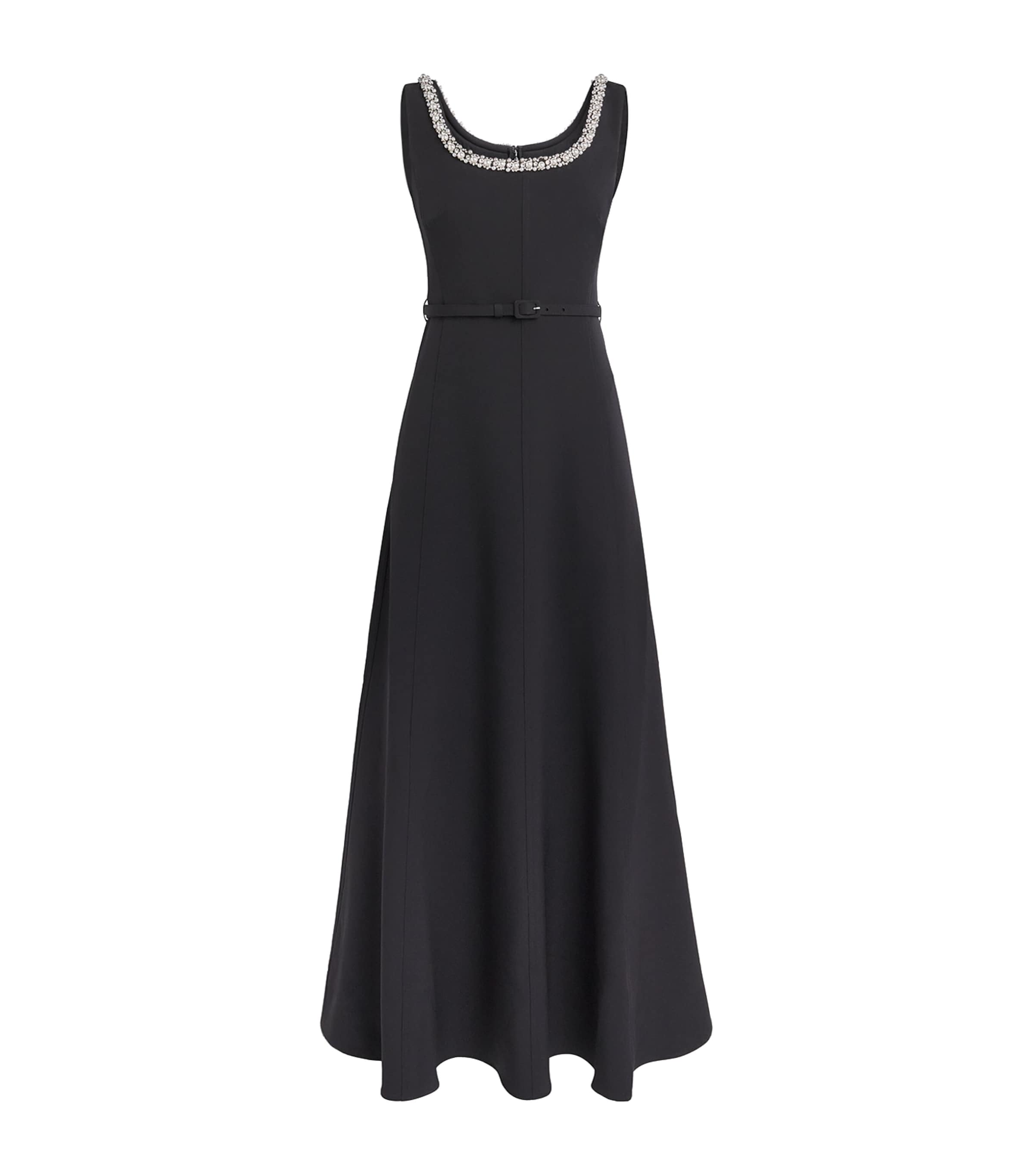 Roland Mouret Womens Sleeveless Embellished Gown Black