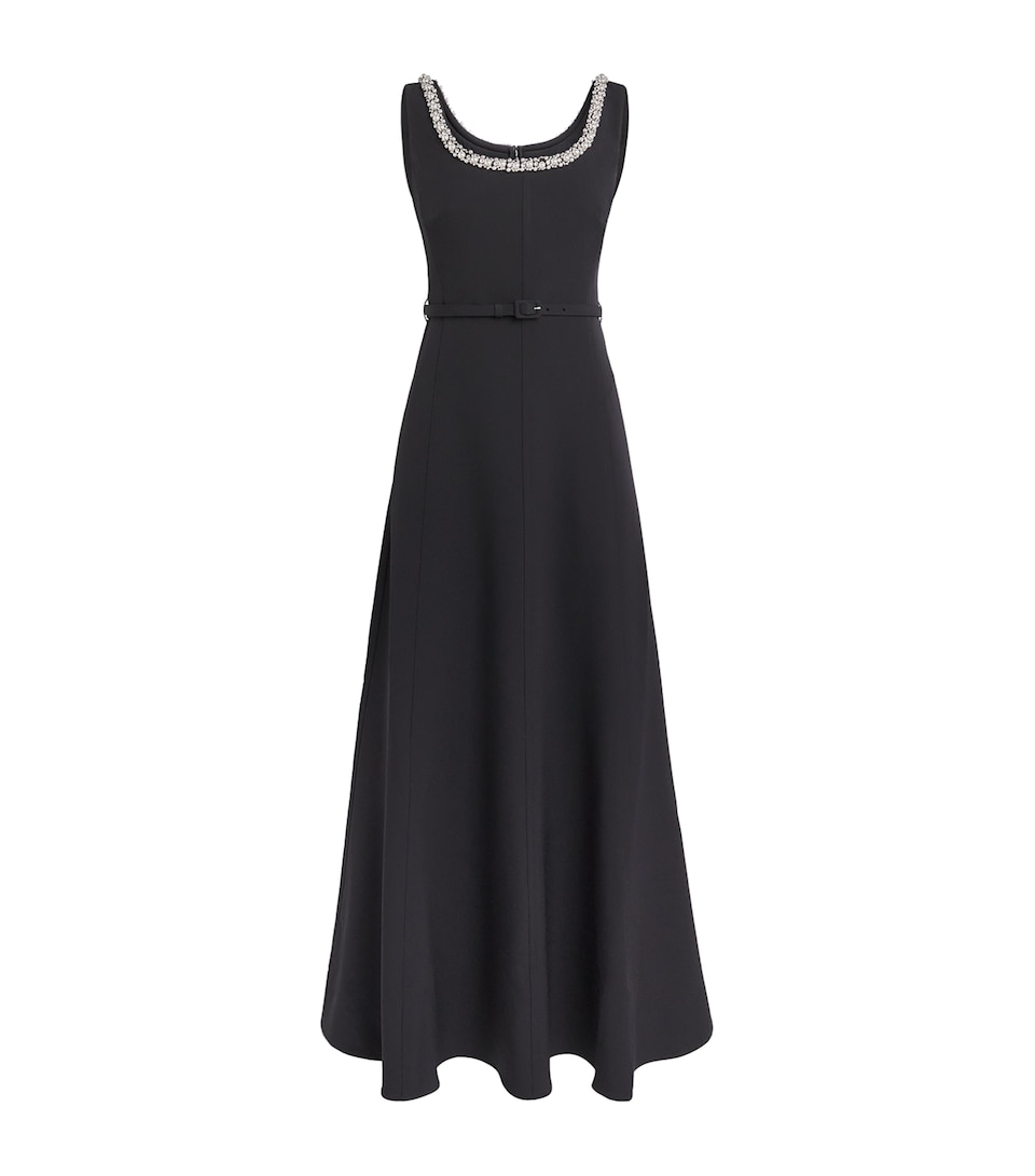Roland Mouret Womens Sleeveless Embellished Gown Black