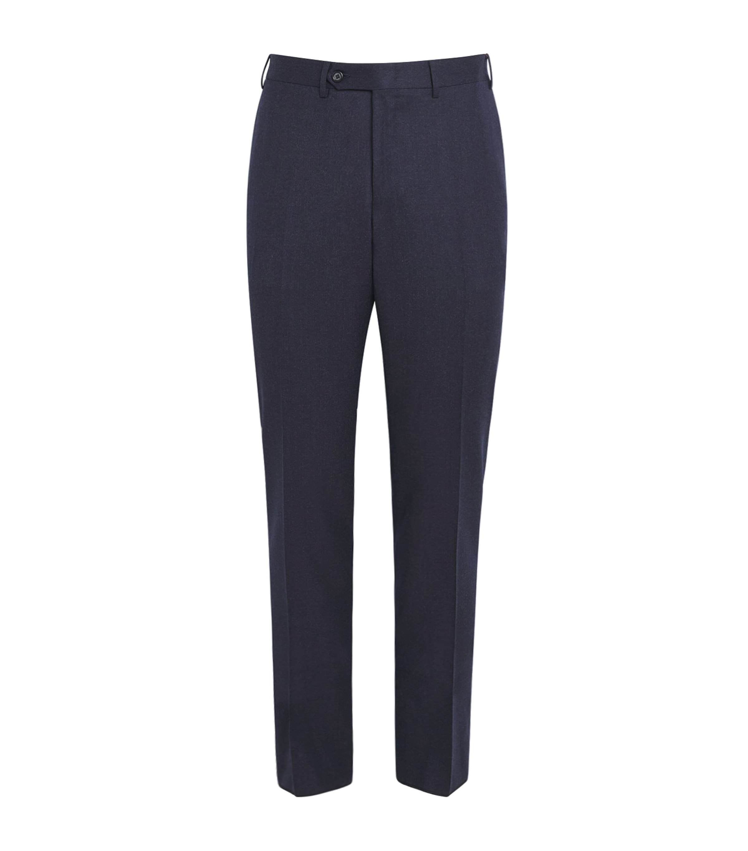 Canali Mens Wool Slim Tailored Trousers Navy