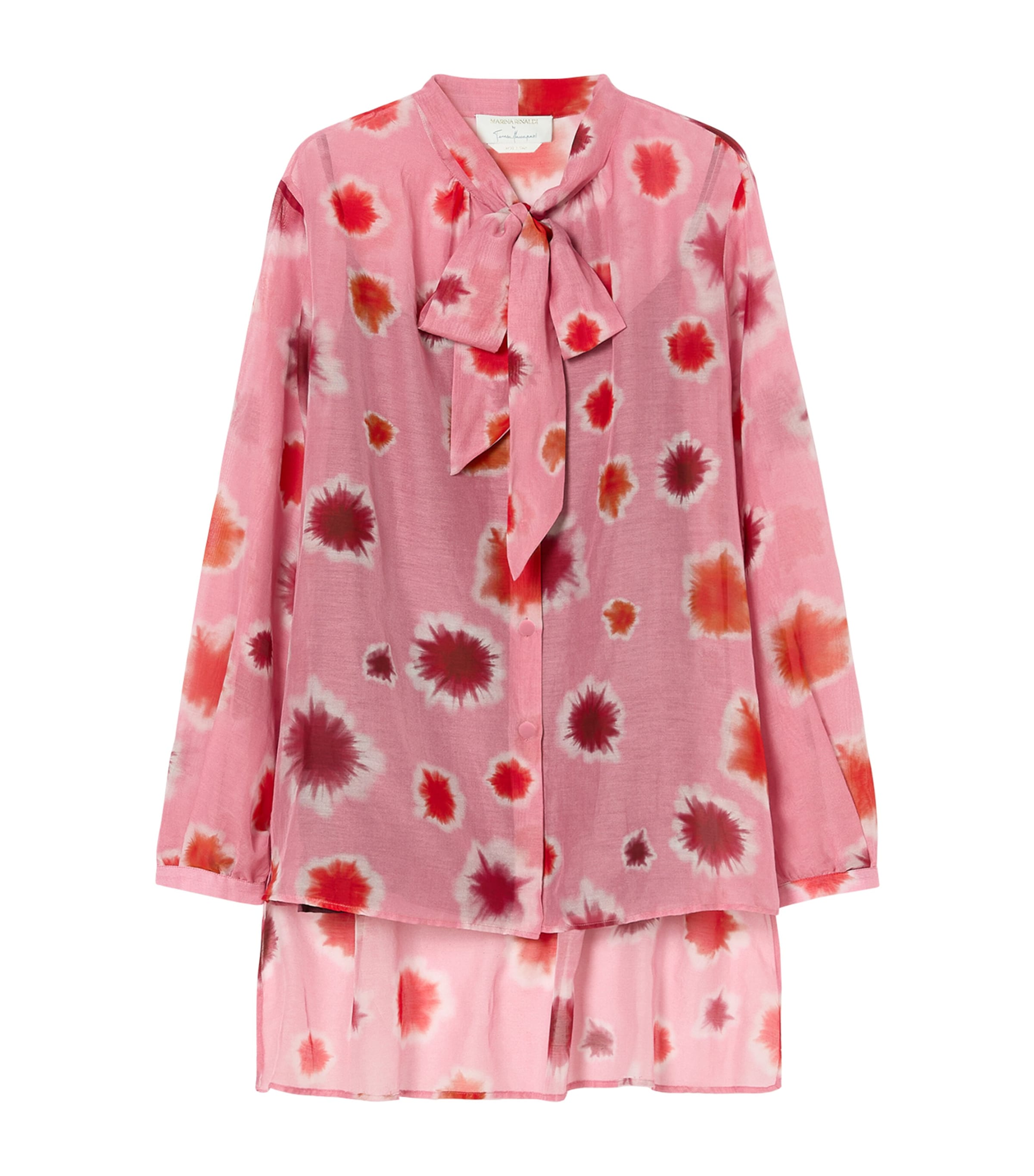 Marina Rinaldi Womens Cotton-Silk Printed Blouse Pink
