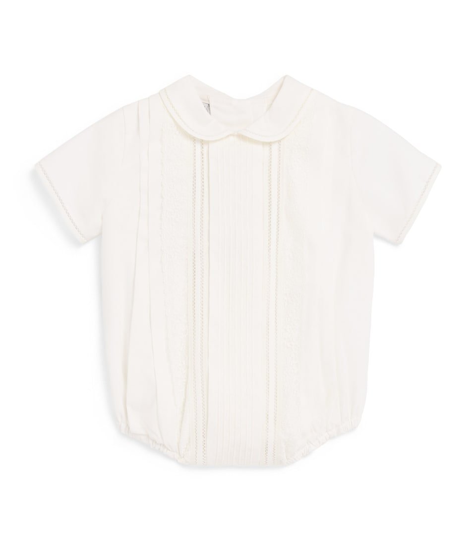 PEPA LONDON Panelled Lace Bodysuit (6 Months-2 Years) Ivory
