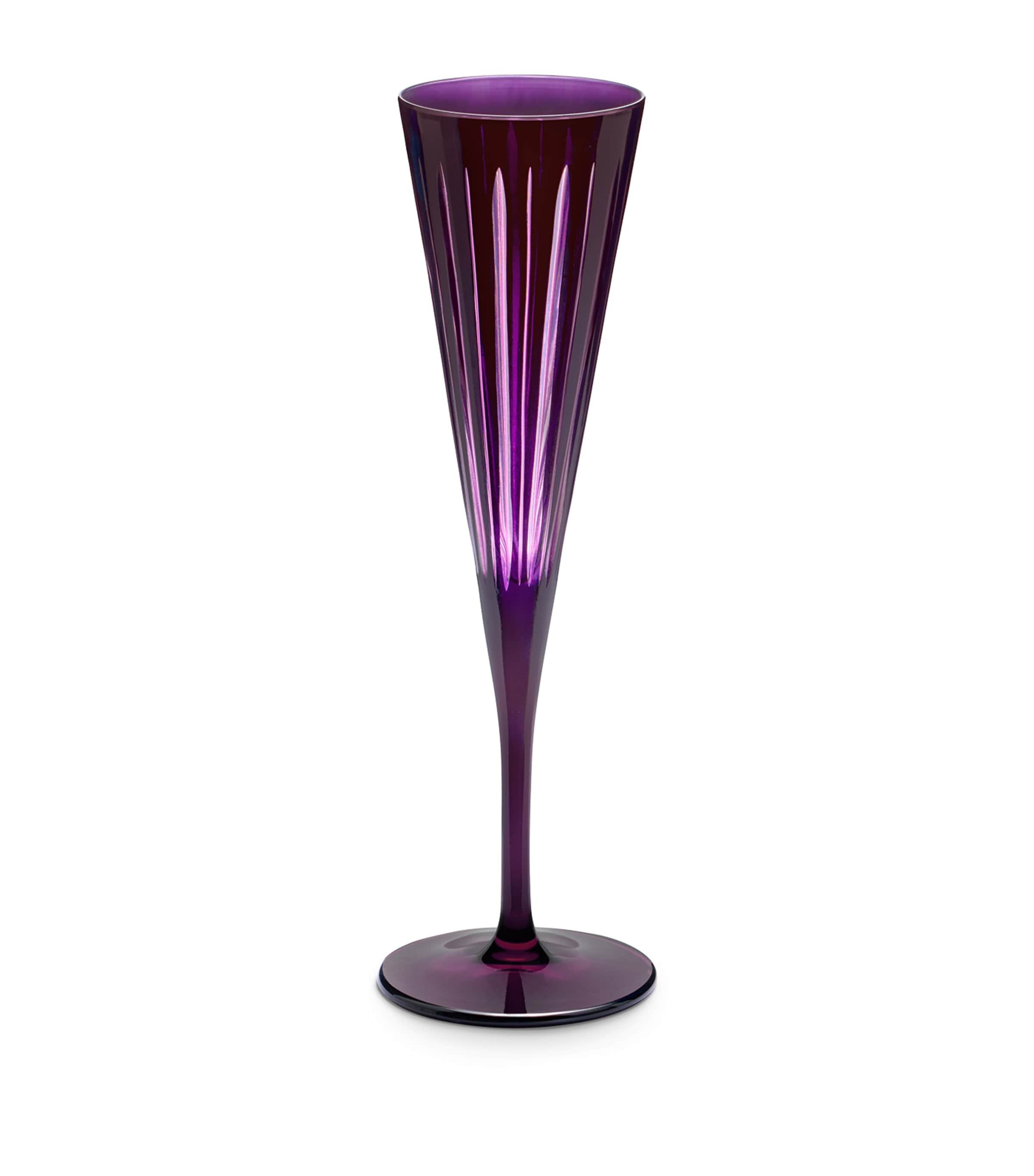 L'Objet Prism Champagne Flutes (Set of 4) Purple