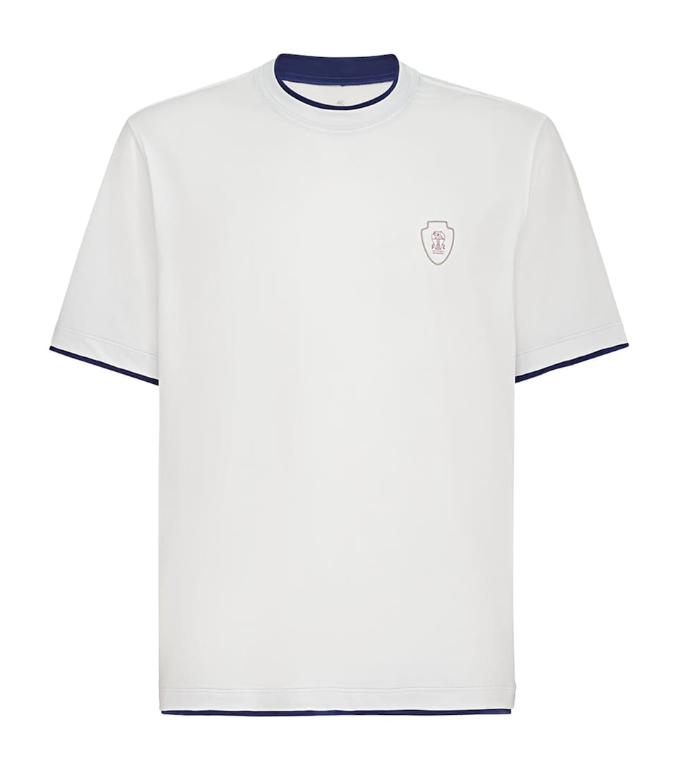 Brunello Cucinelli Mens Comfort Nylon Logo T-Shirt White