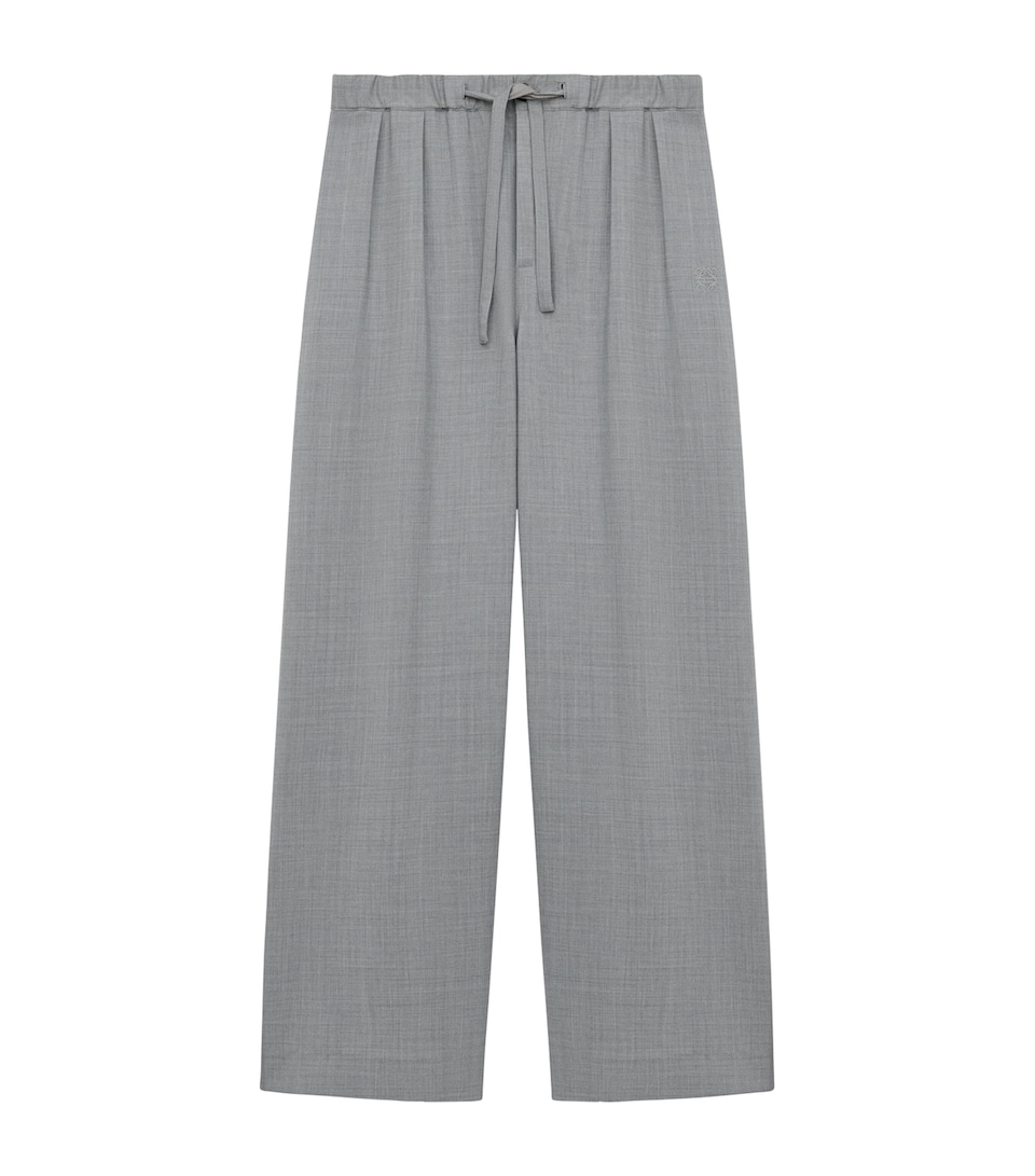 Wool-Blend Drawstring Trousers