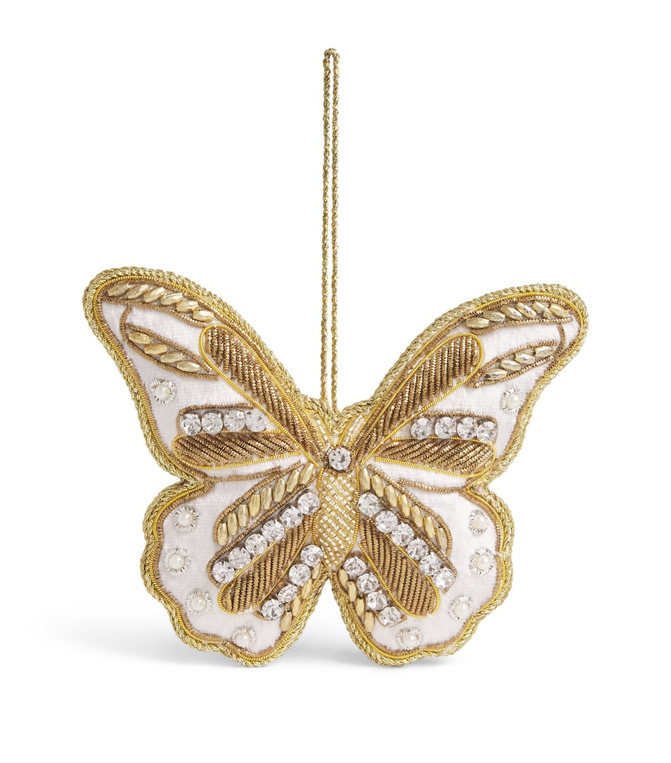Tinker Tailor Crystal-Embellished Butterfly Tree Decoration White & Gold