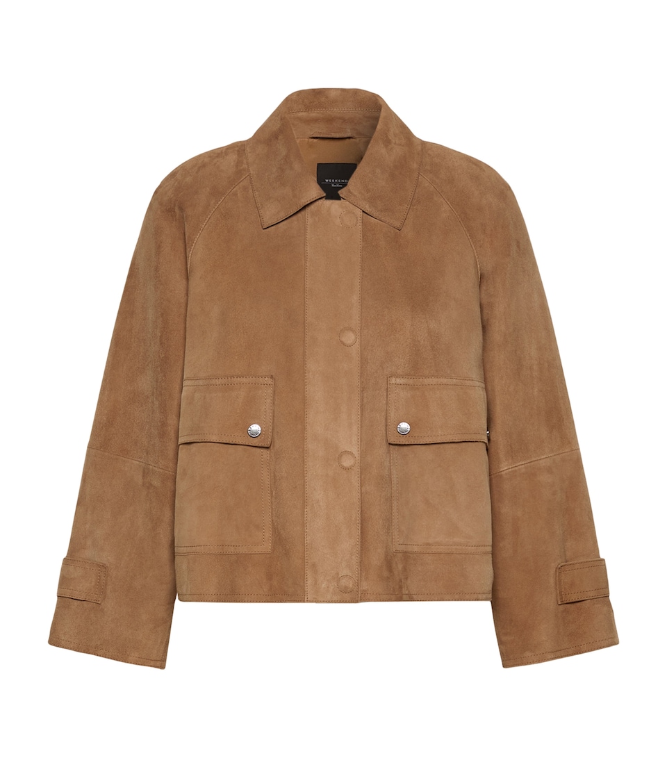 Weekend Max Mara Womens Suede Jacket Hazelnut Brown