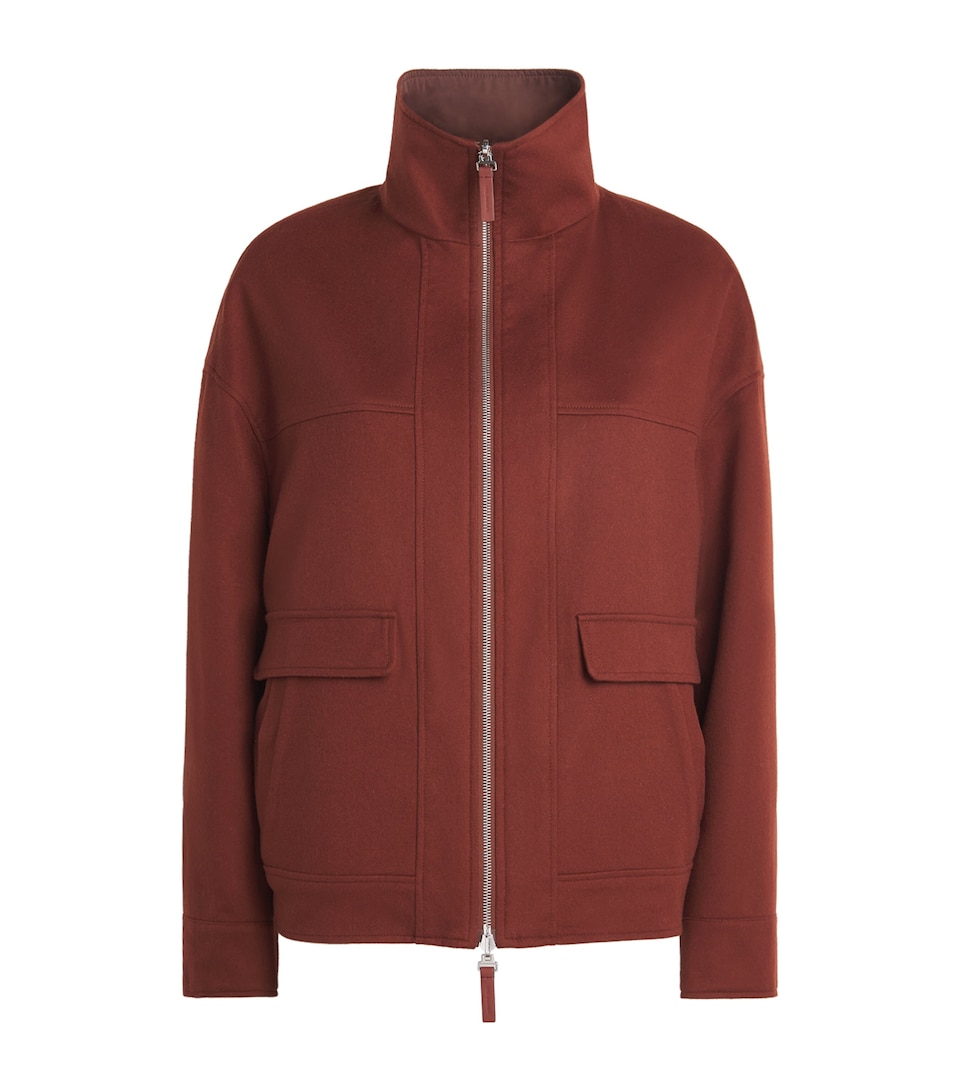 Yves Salomon Womens Wool-Cashmere Reversible Jacket