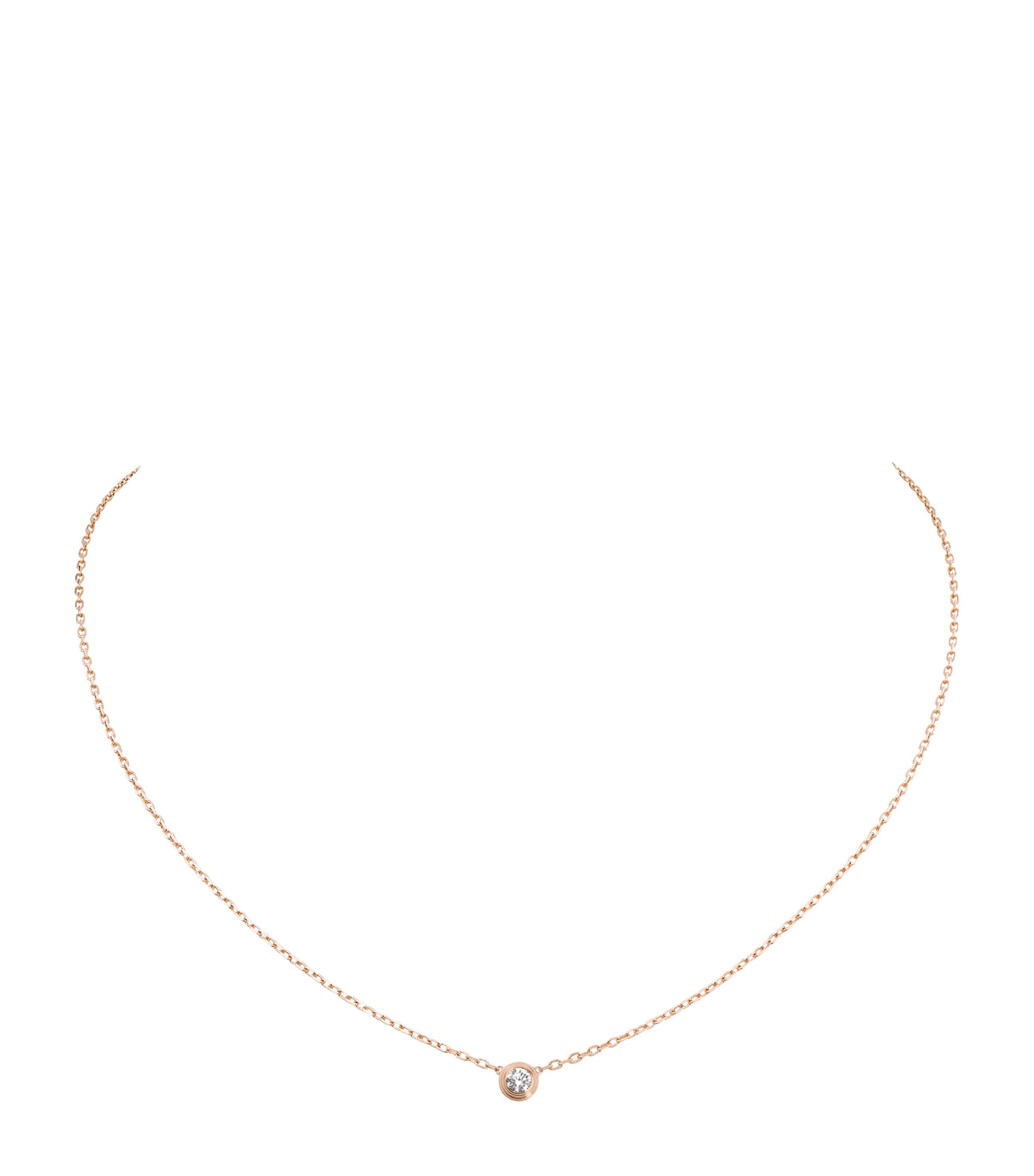 Cartier Small Rose Gold and Diamond Cartier d'Amour Necklace Rose Gold