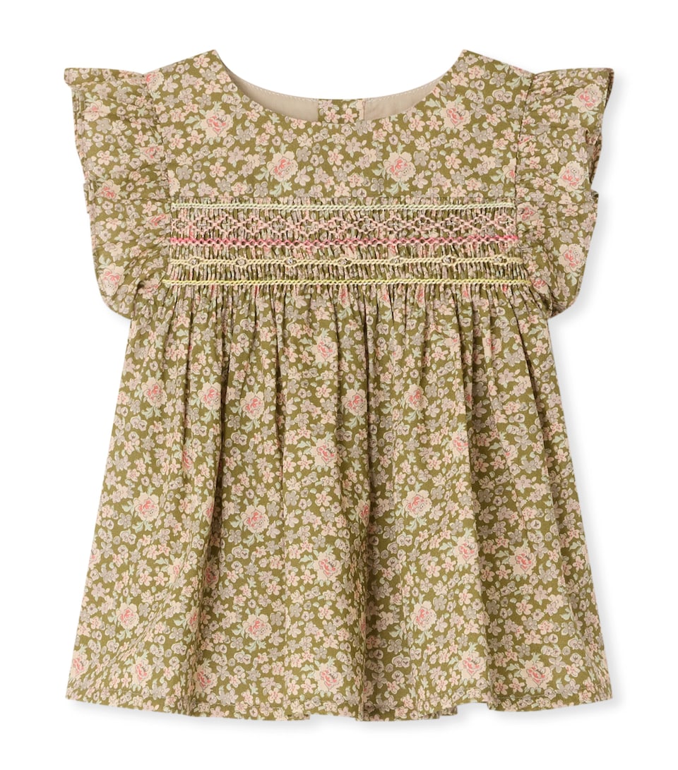Cotton Floral Frill-Detail Blouse (6-18 Months)