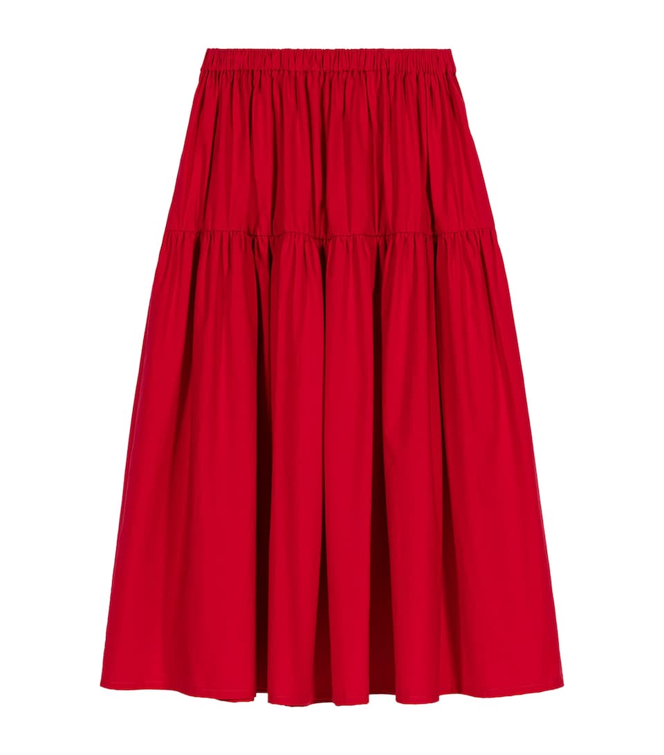 Maje Womens Gathered Maxi Skirt Red