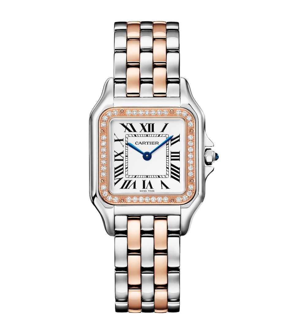 Cartier Medium Rose Gold and Diamond Panthère de Cartier Watch 27mm Silver