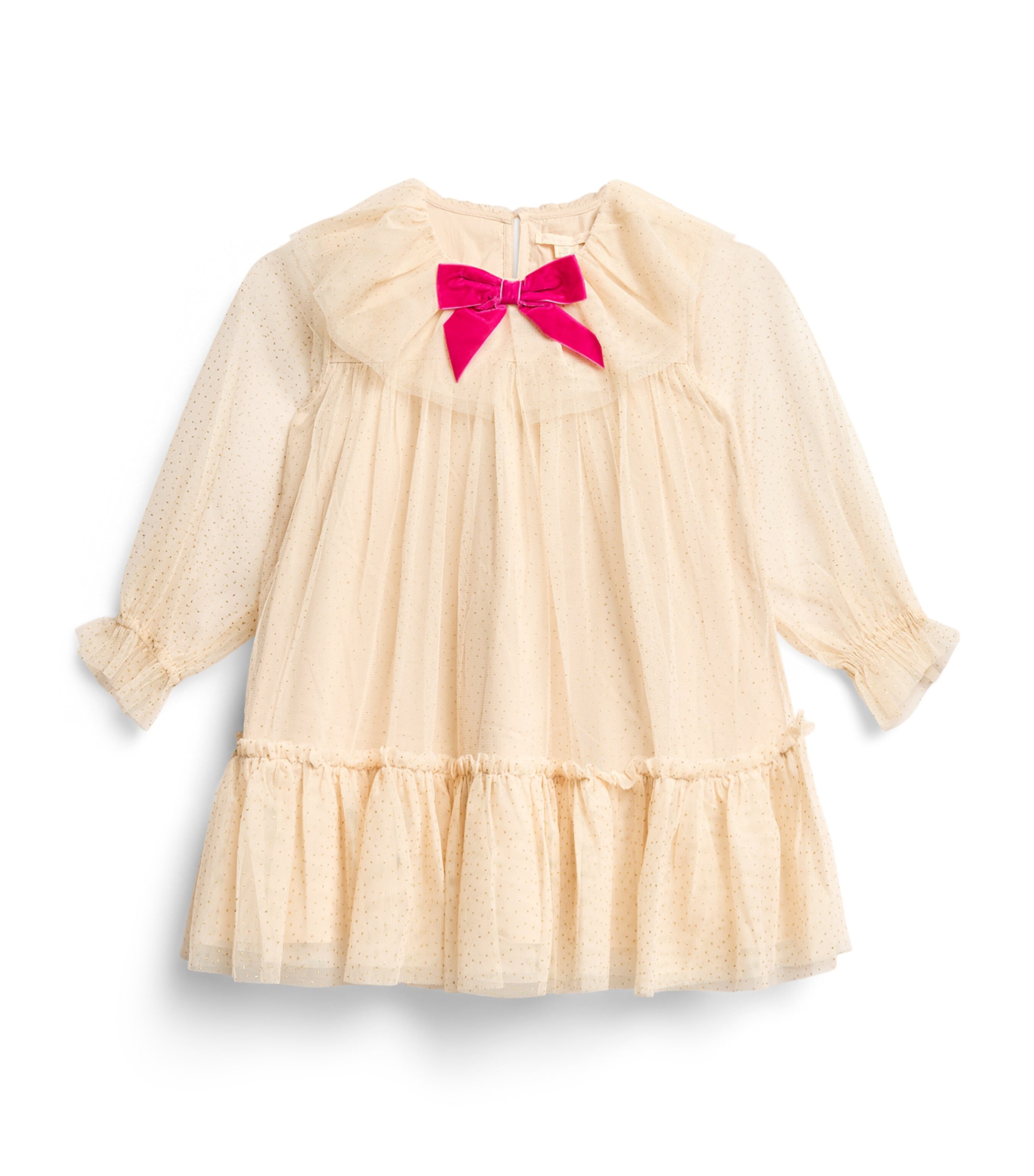 KONGES SLOJD Tulle Bow Dress (18 Months-10 Years) Sandshell