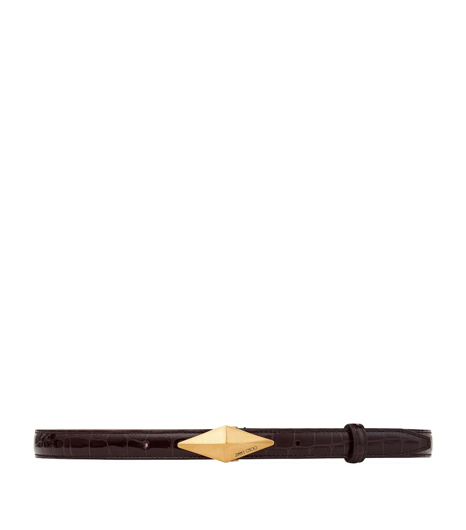 Leather Diamond Clasp Belt