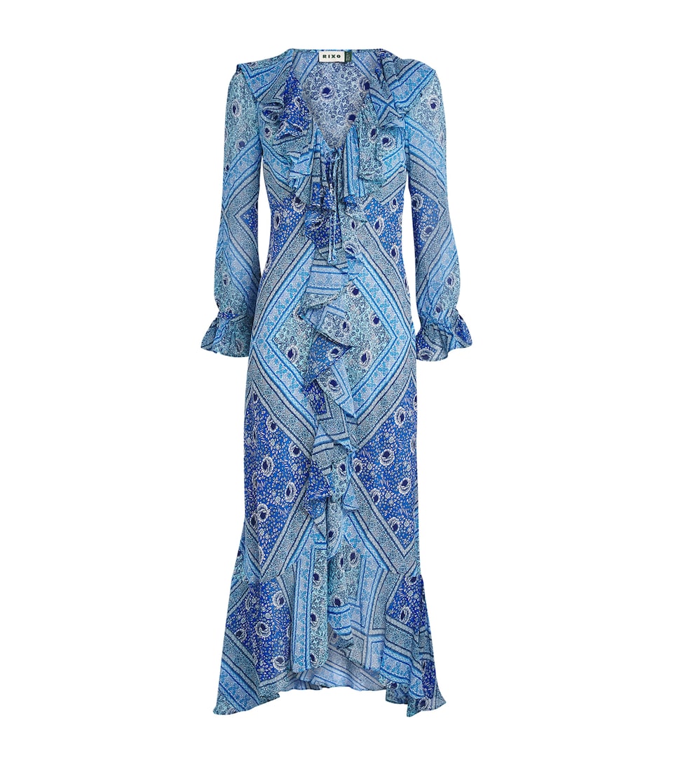 Silk Printed Gracye Midi Dress