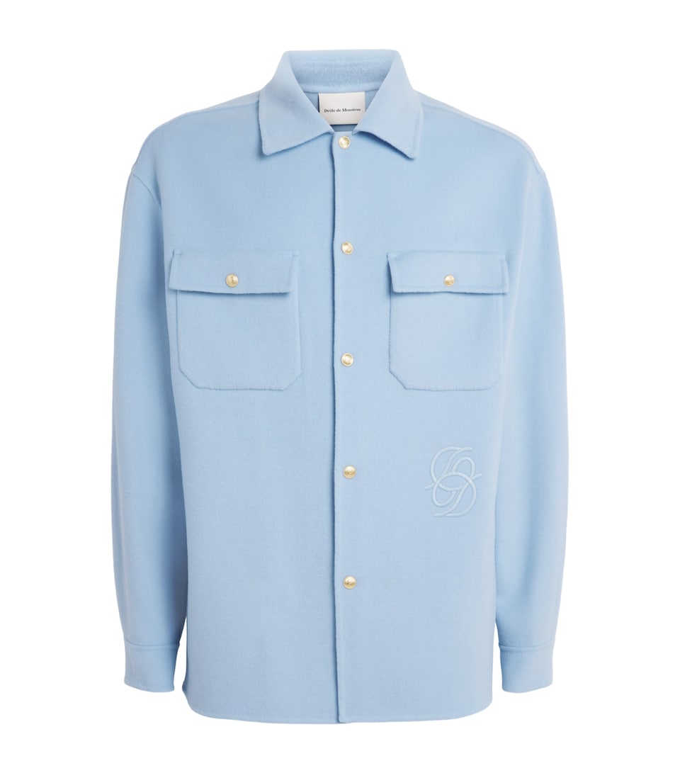 Wool-Blend Logo Overshirt