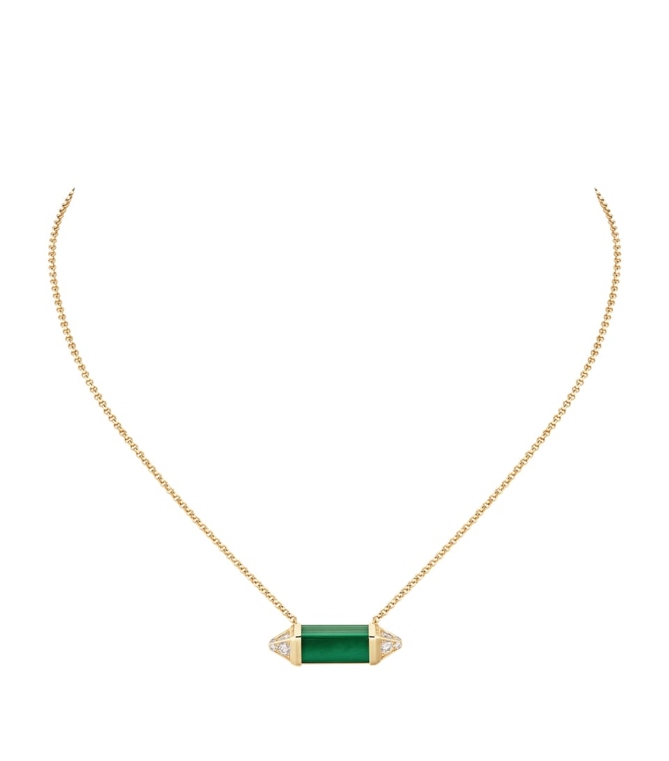 Cartier Yellow Gold, Diamond and Malachite Les Berlingots de Cartier Necklace Yellow Gold
