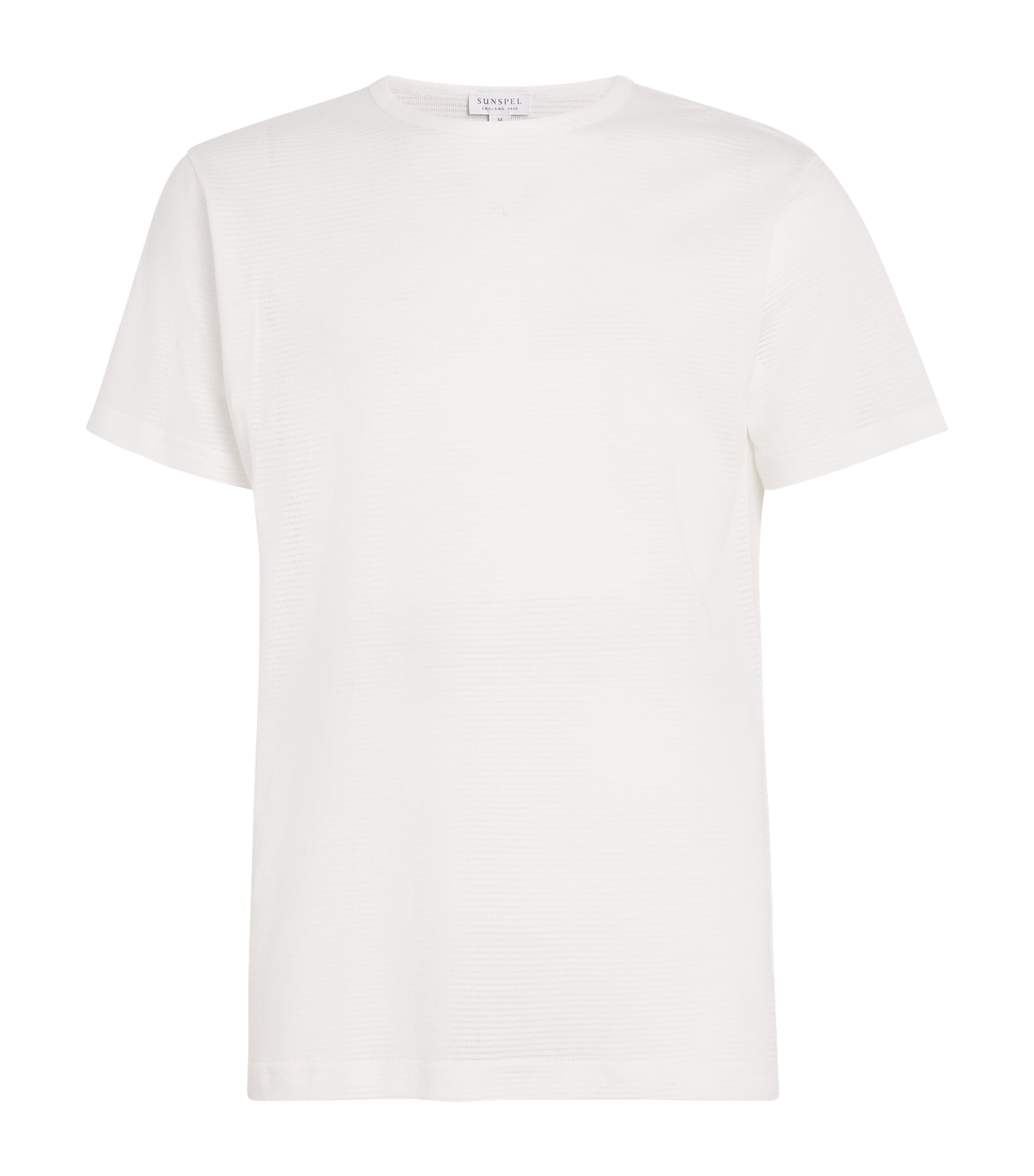 Cotton Mesh Cellular Crew-Neck T-Shirt