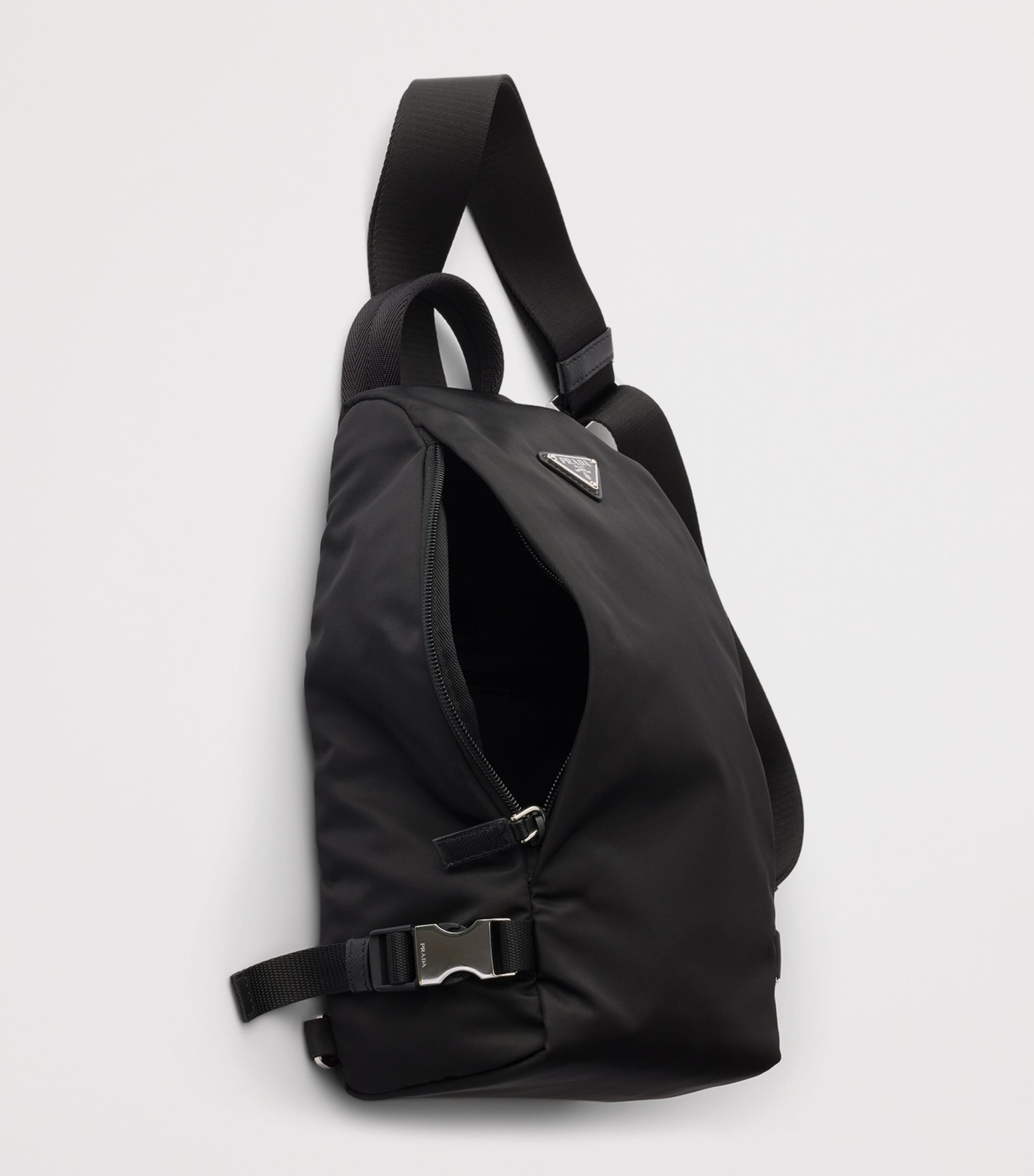 Prada Re-Nylon and Saffiano Leather Backpack Black