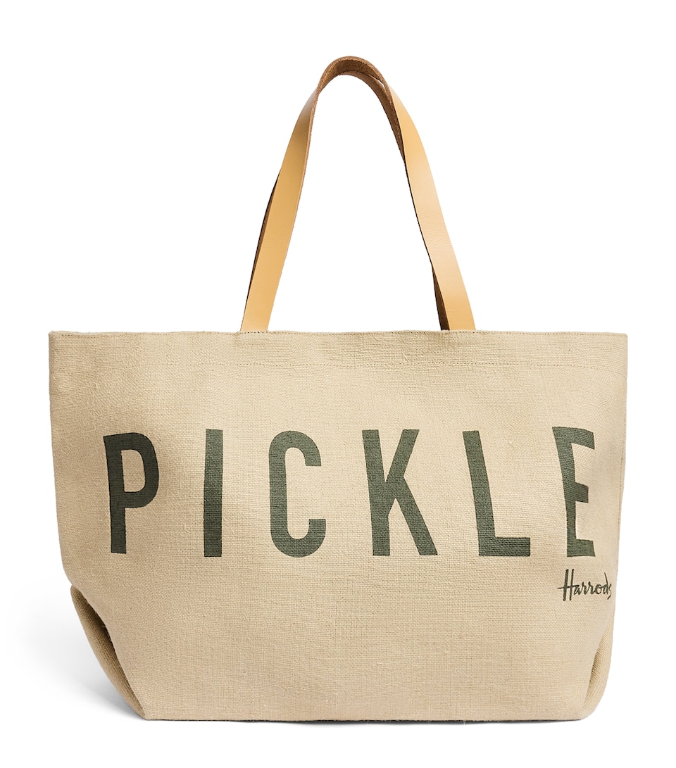 Harrods Jute Pickle Tote Bag Neutral