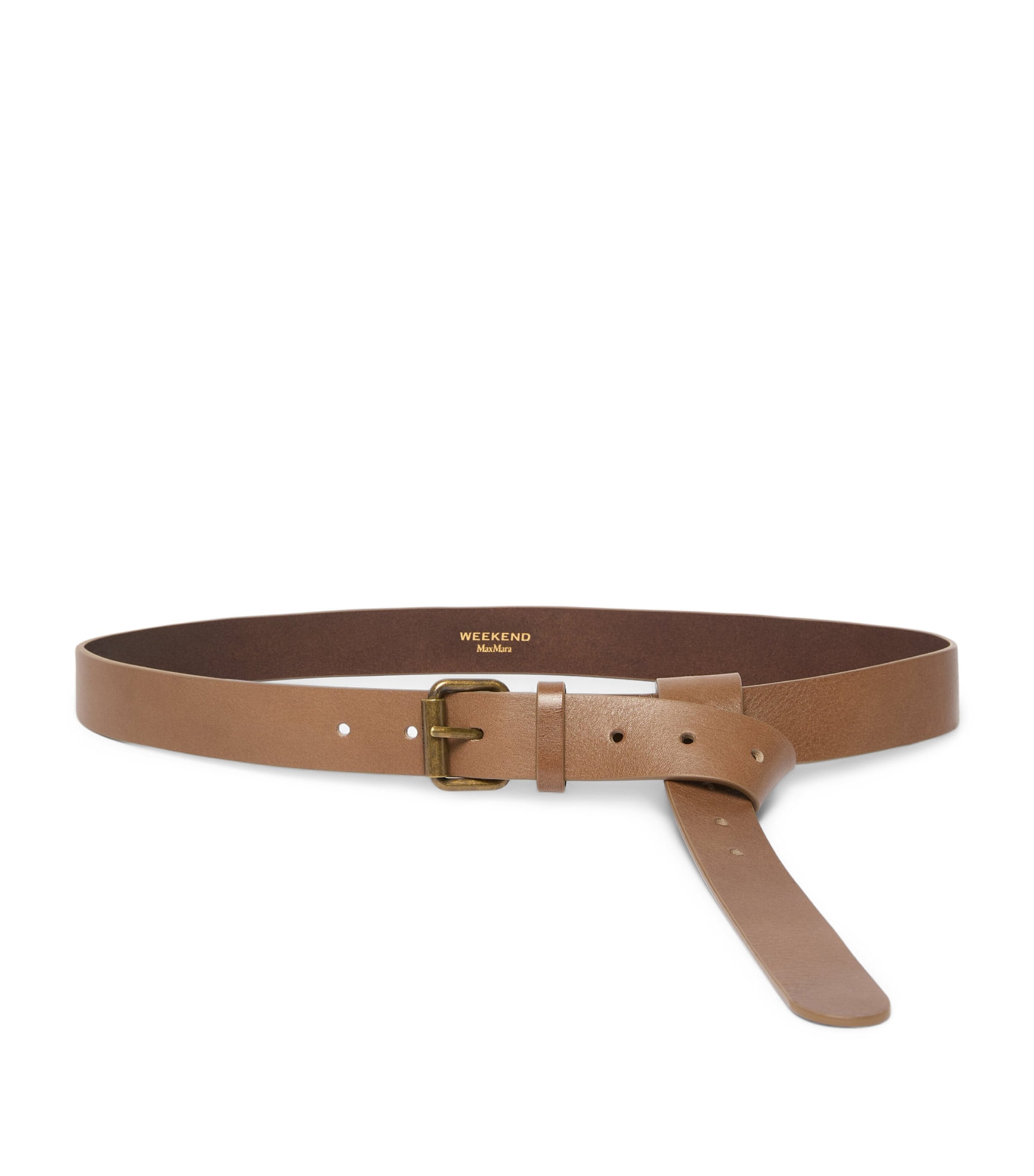 Weekend Max Mara Leather Knot Belt Tobacco