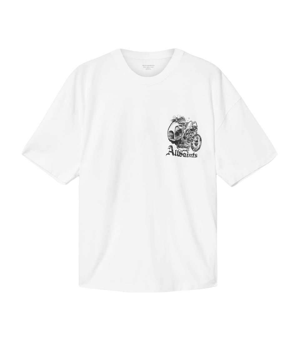 AllSaints Mens Organic Cotton Panhead T-Shirt Optic White