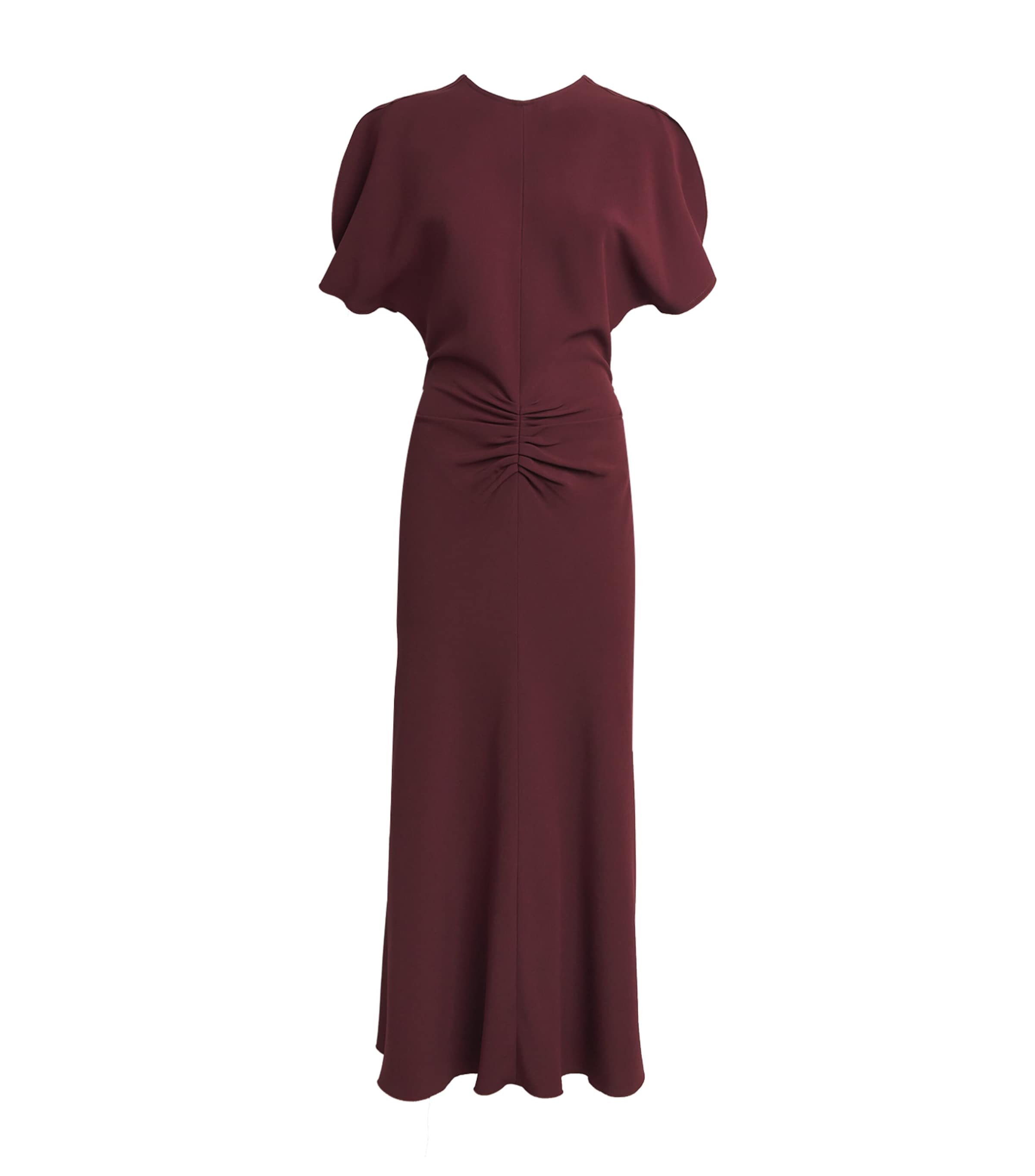 Victoria Beckham Womens Cady Bela Midi Dress Burgundy
