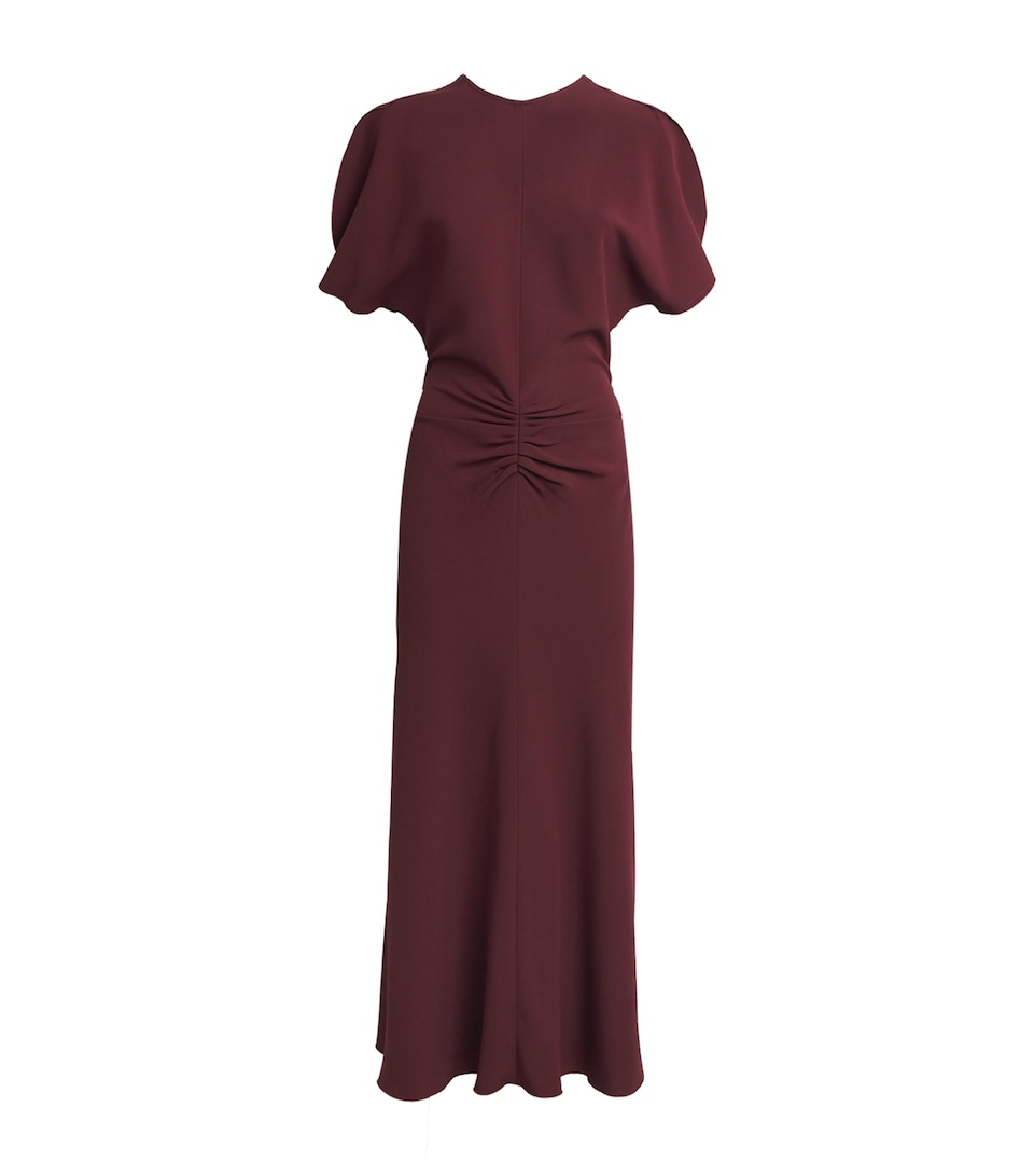 Victoria Beckham Womens Cady Bela Midi Dress Burgundy