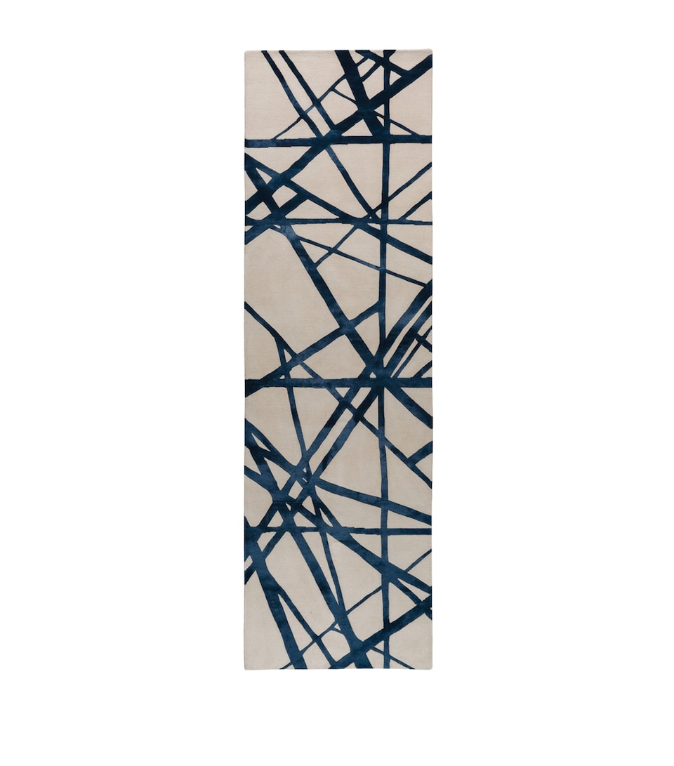 x Kelly Wearstler Channels Indigo Runner (3.05m x 0.84m)