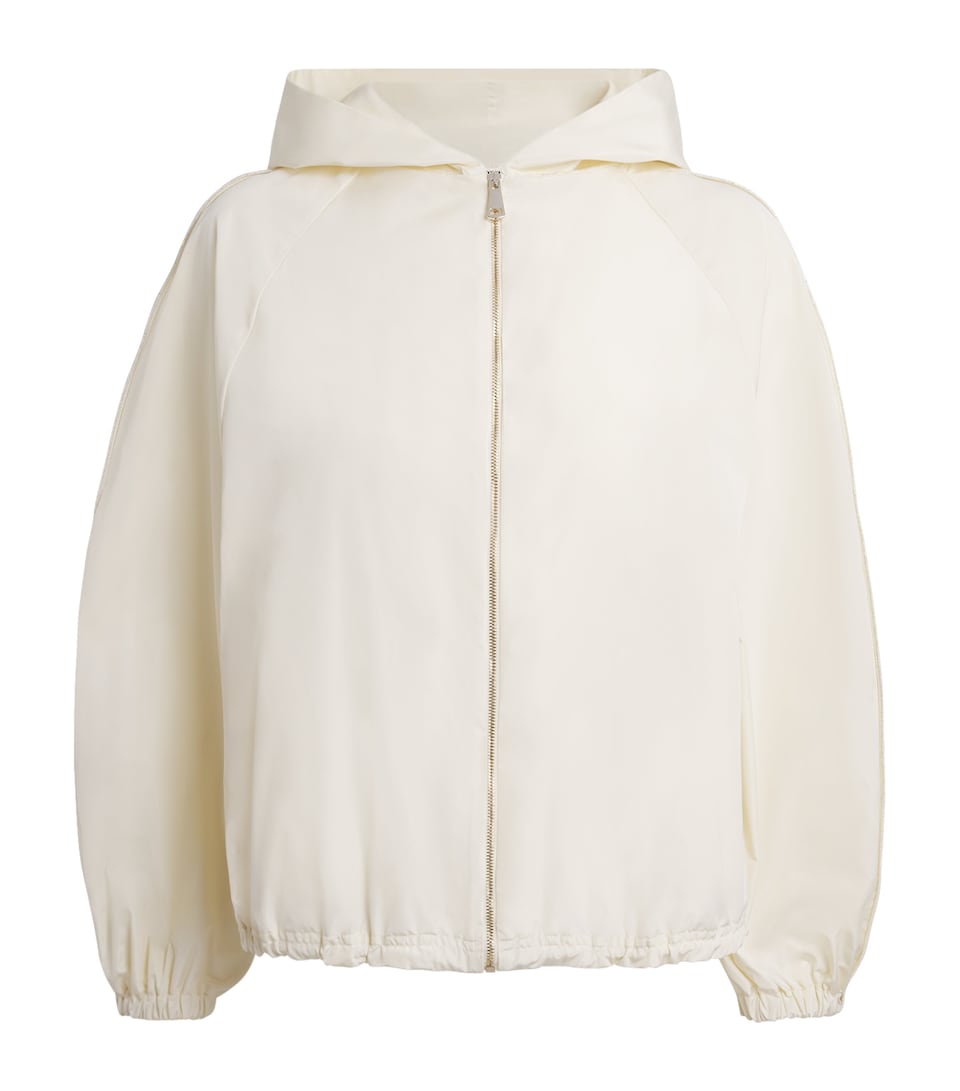 Fabiana Filippi Womens Technical Taffeta Bomber Jacket Burro