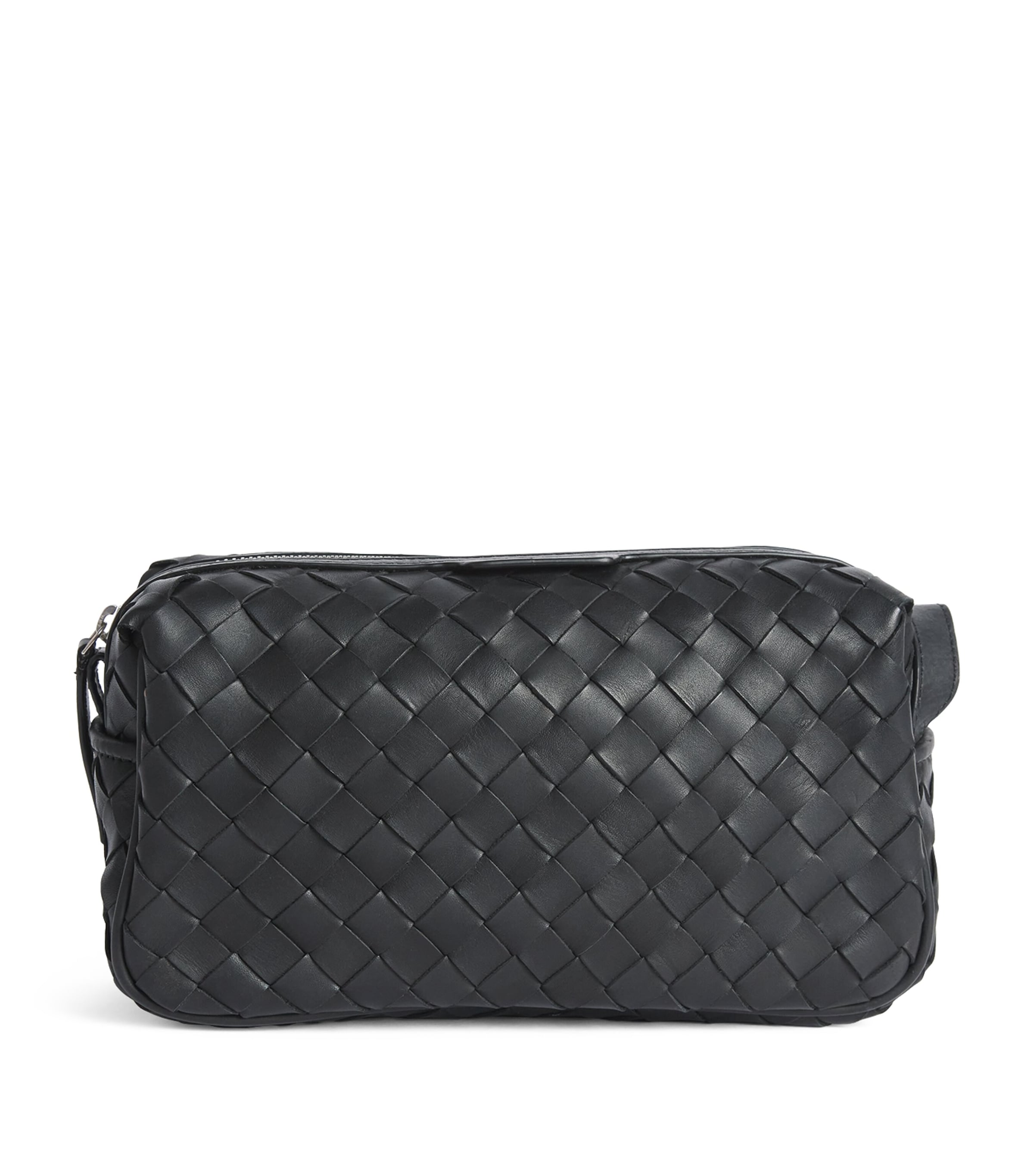 Officine Creative Woven Leather Armour 014 Wash Bag Nero