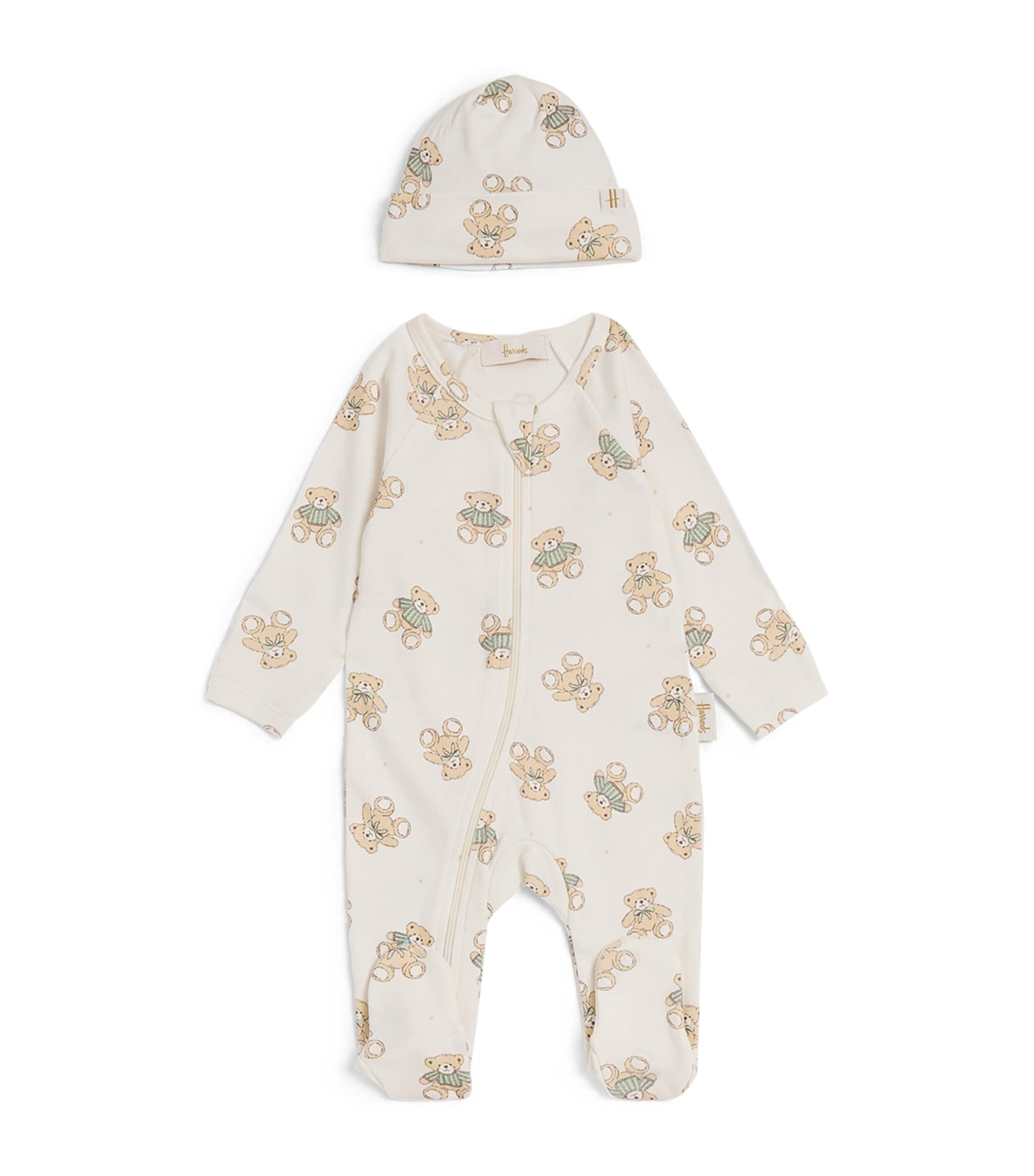 Harrods Henry Bear All-In-One and Hat Gift Set (0-18 Months) Ivory