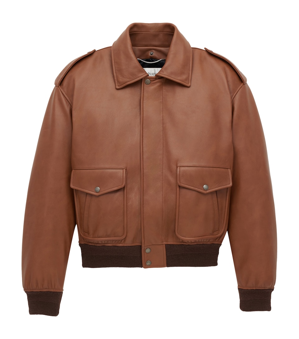 Shearling Collar Leather Jacket