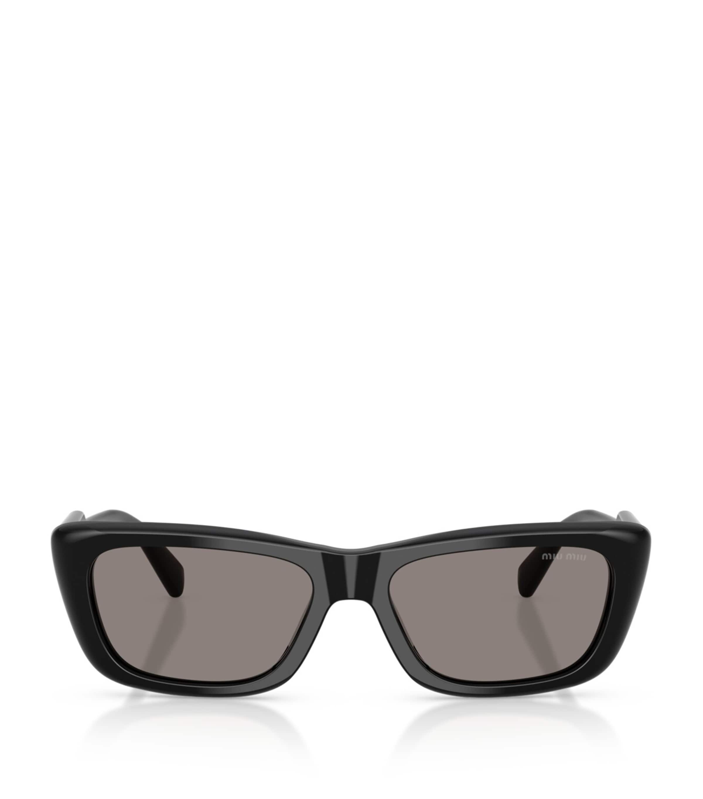 Miu Miu Acetate Rectangle Sunglasses Black