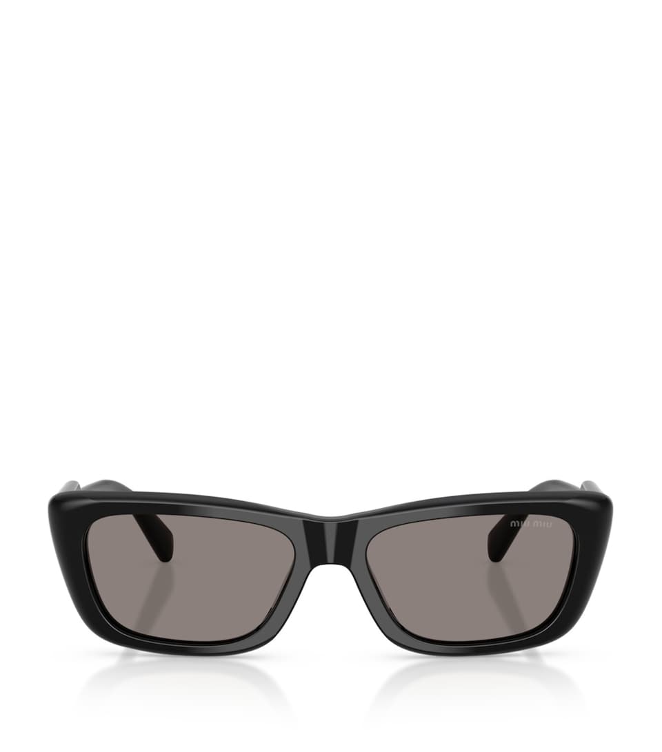 Miu Miu Acetate Rectangle Sunglasses Black