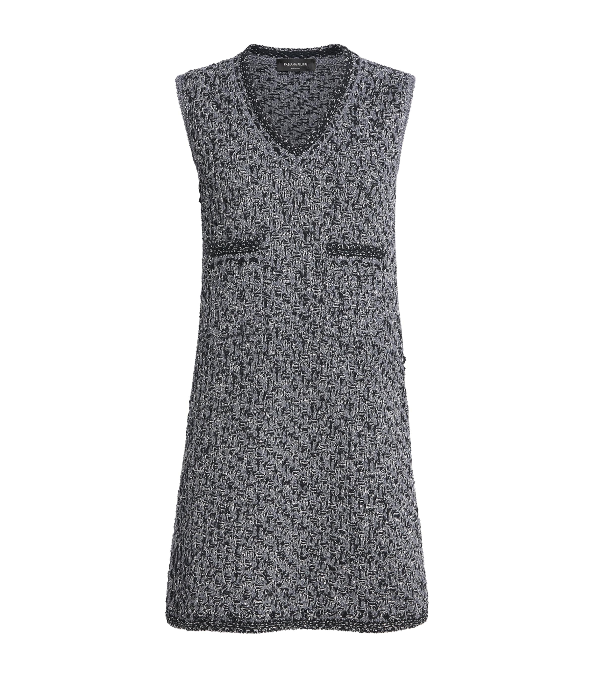 Embellished Tweed Mini Dress