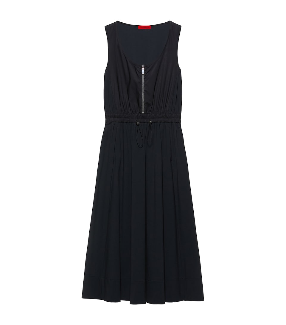 MAX&Co. Womens Jersey Zip Midi Dress Black