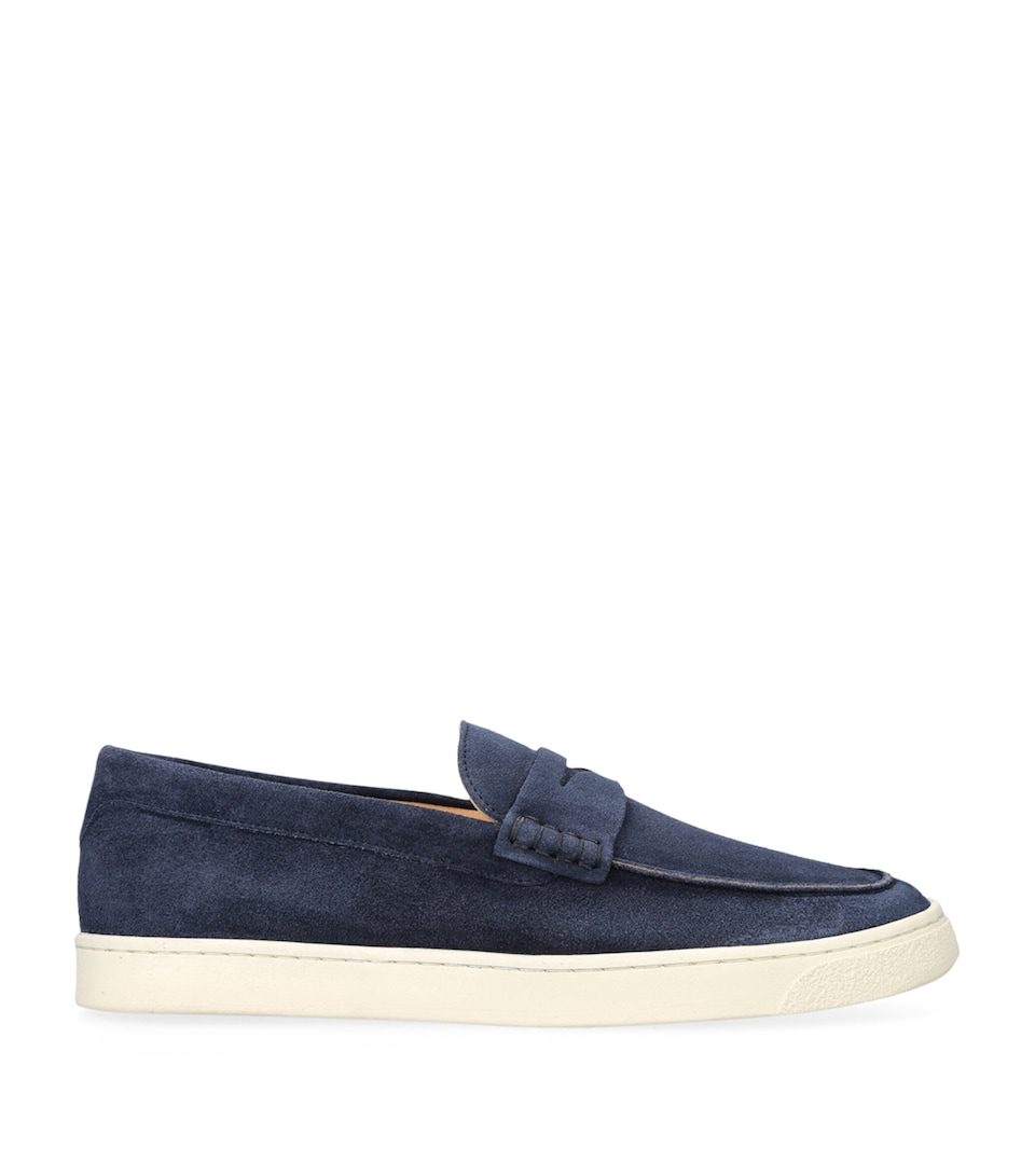 Brunello Cucinelli Suede Hybrid Loafers Navy