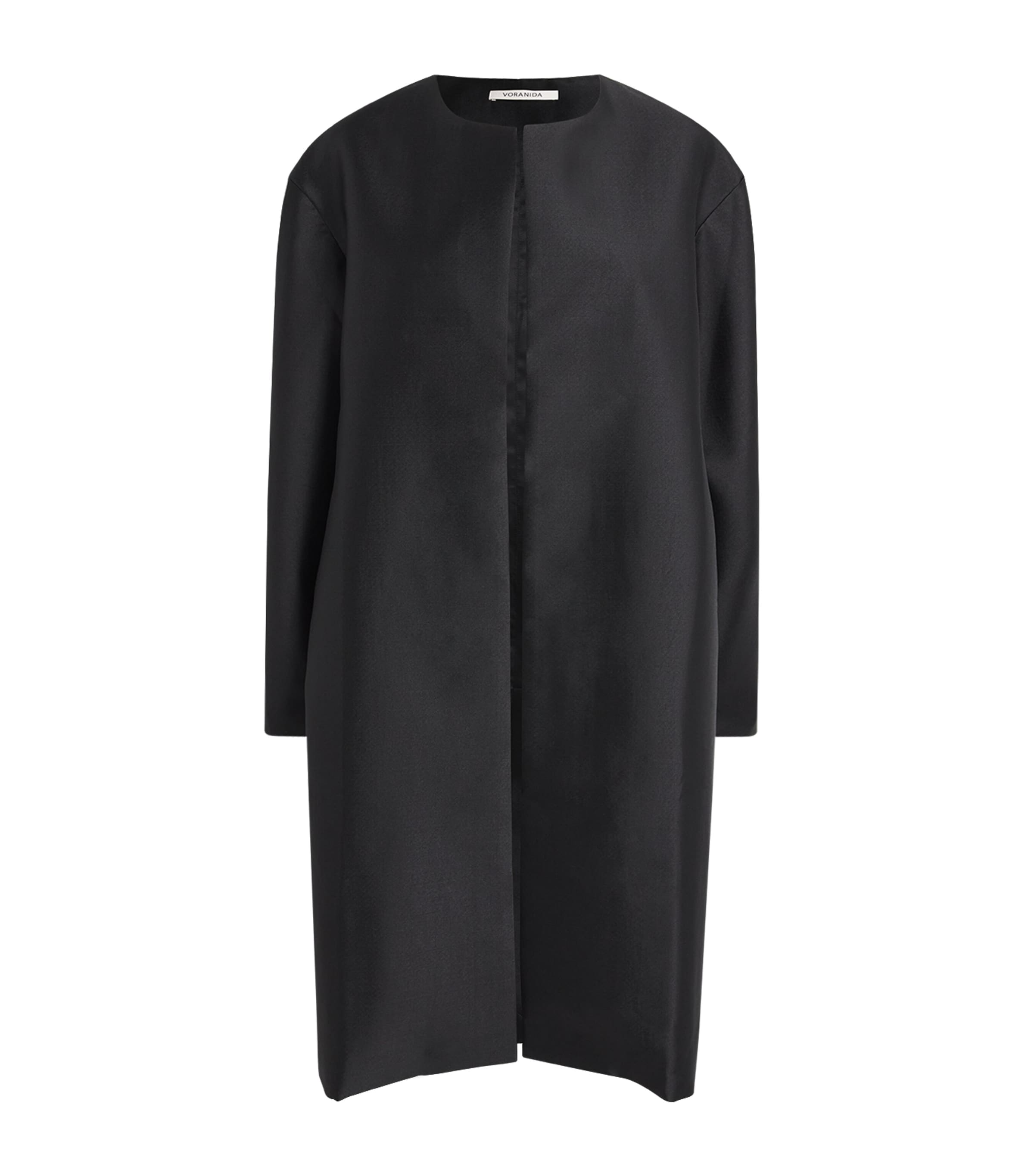 Voranida Womens Collarless Deon Coat Black