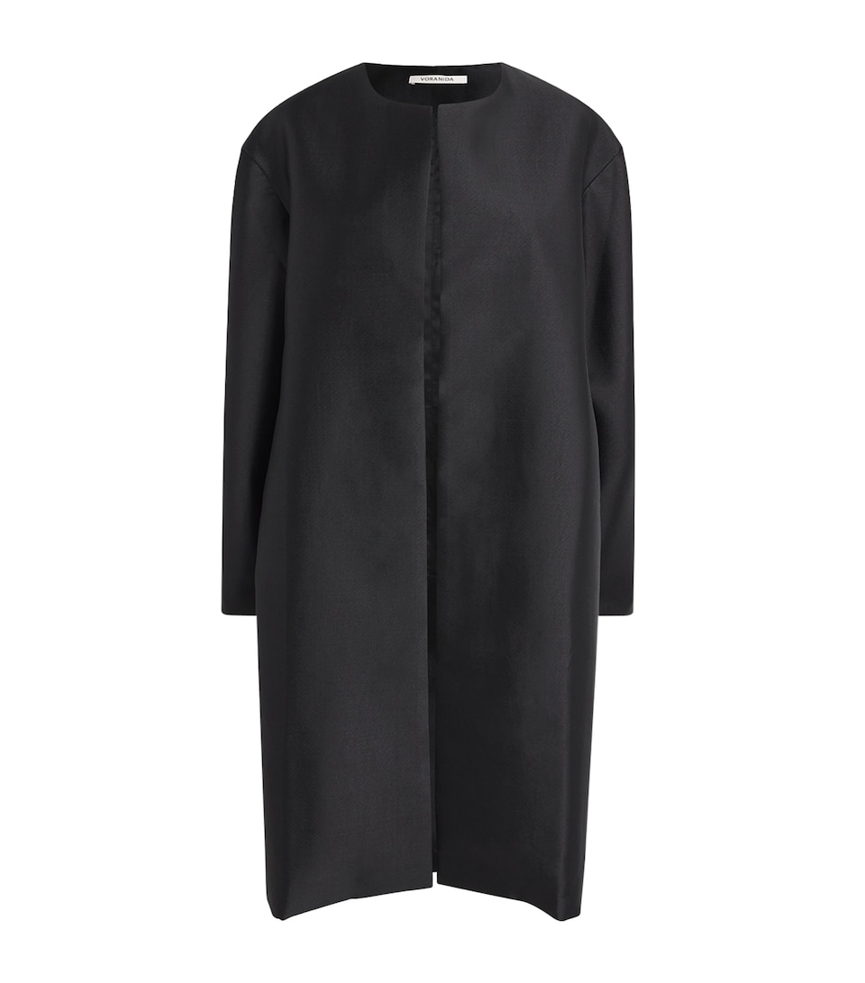 Voranida Womens Collarless Deon Coat Black
