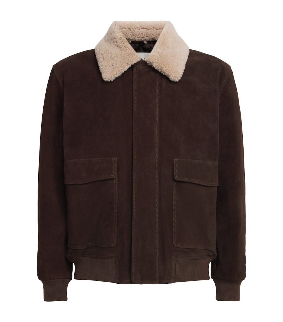 Arma Mens Suede Bari Jacket Charcoal Brown