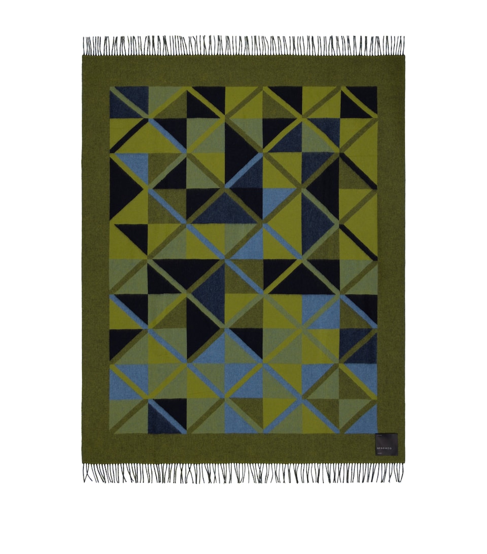Begg x Co Cashmere Dallas Marquet Throw (140cm x 180cm) Bamboo Blue