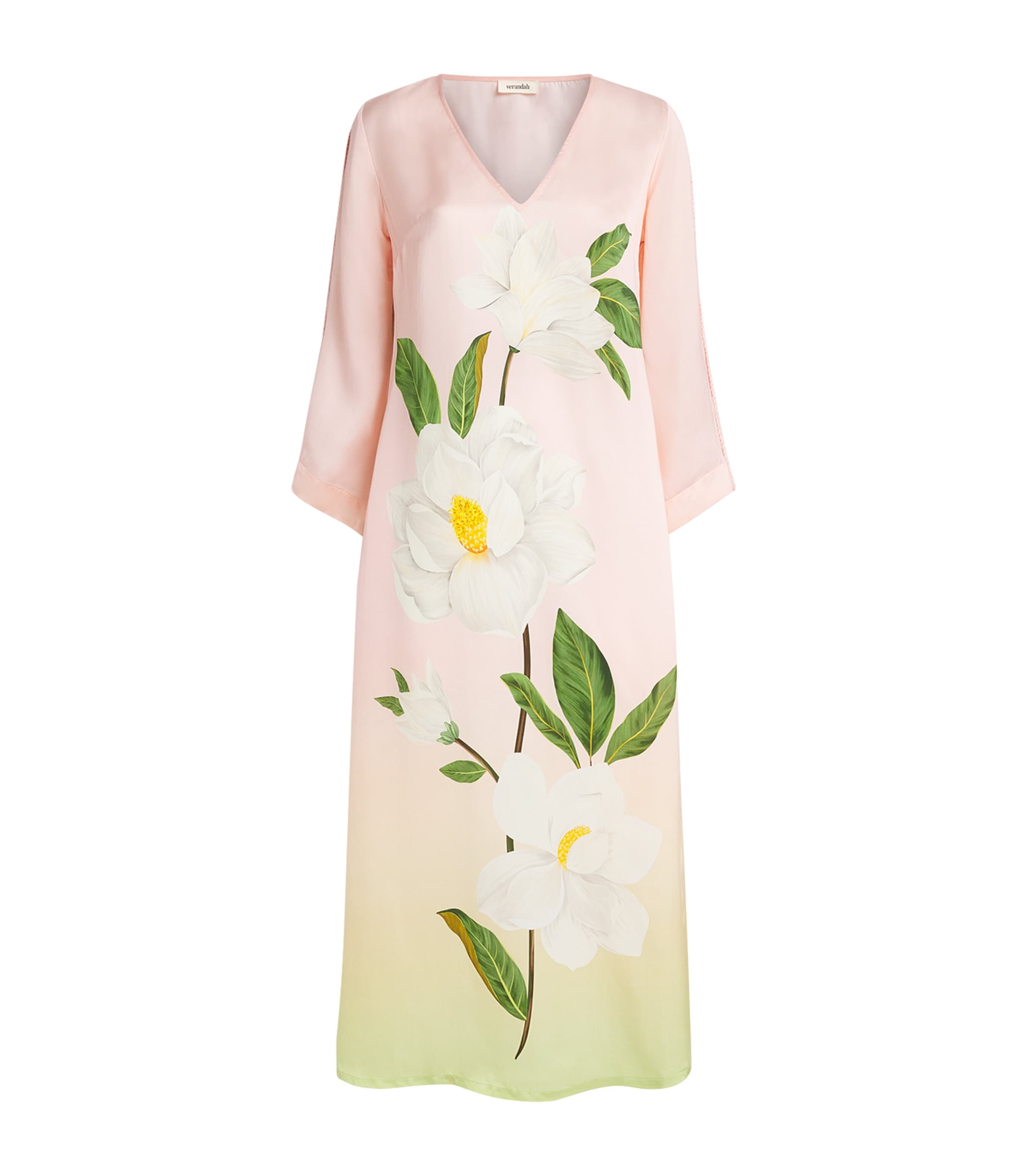 Magnolia Print Maxi Kaftan Dress