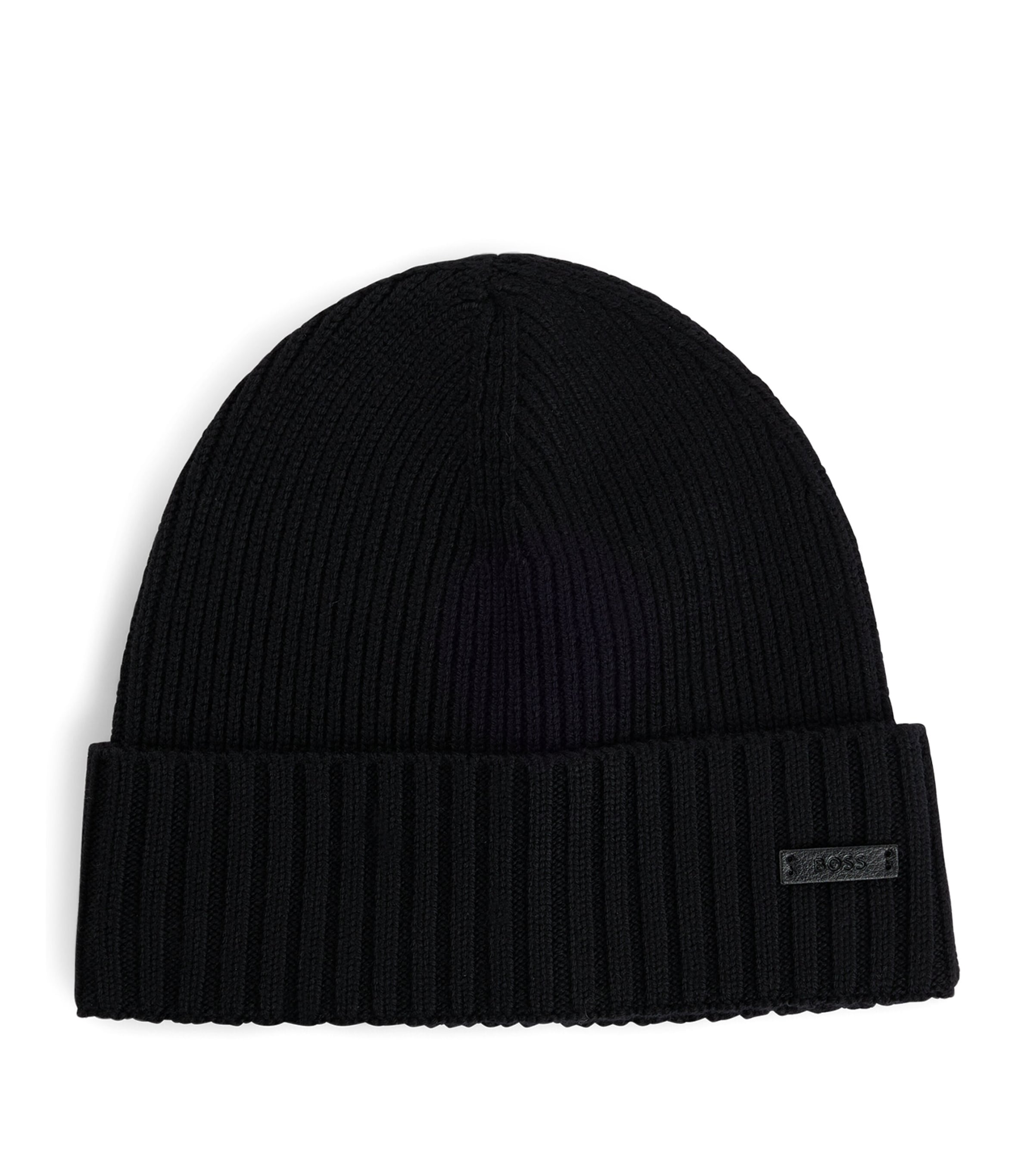 BOSS Virgin Wool Logo-Badge Beanie