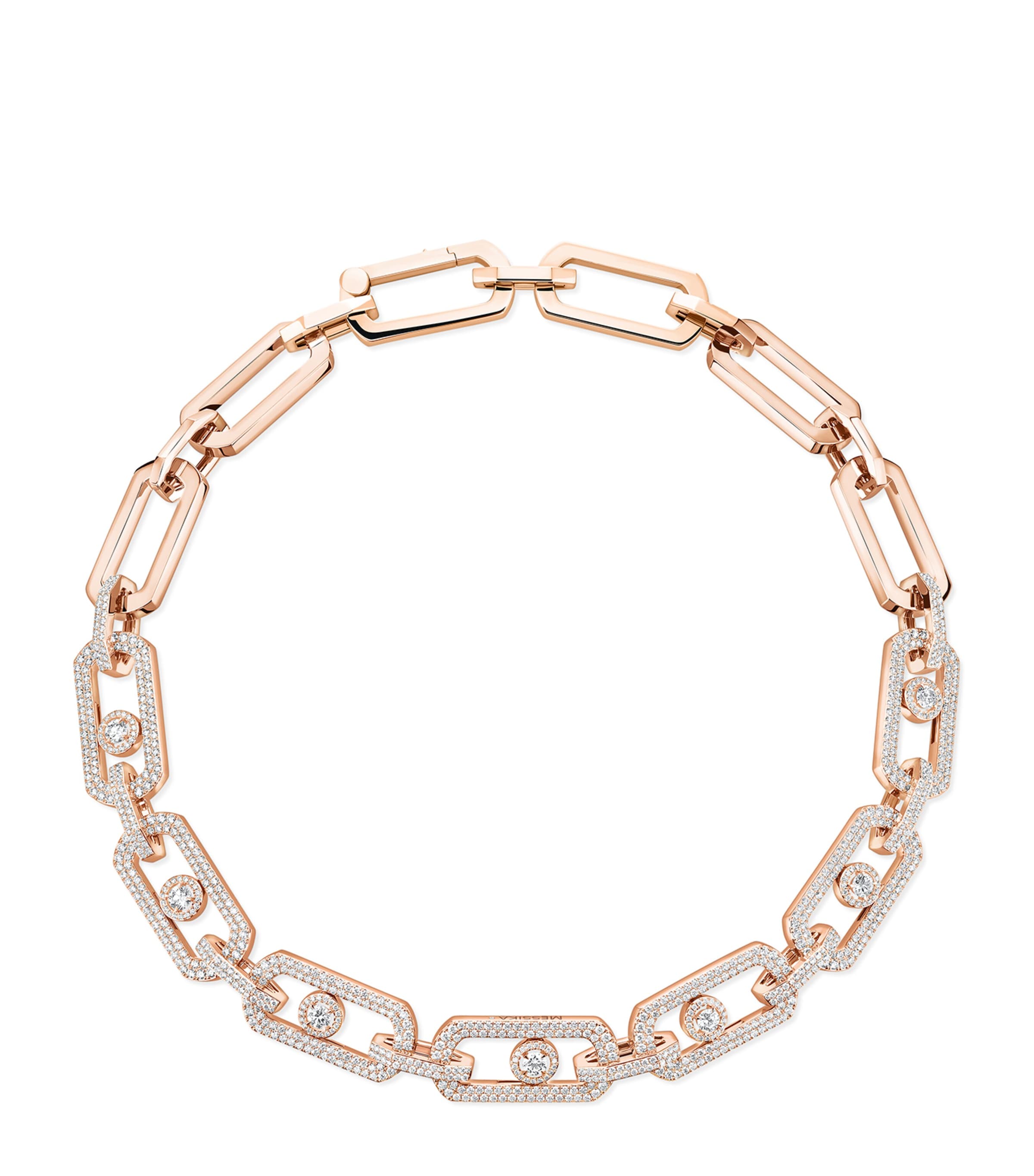 Messika So Move XL Pink Gold and Diamond Chain Necklace (8.18ct) Pink Gold