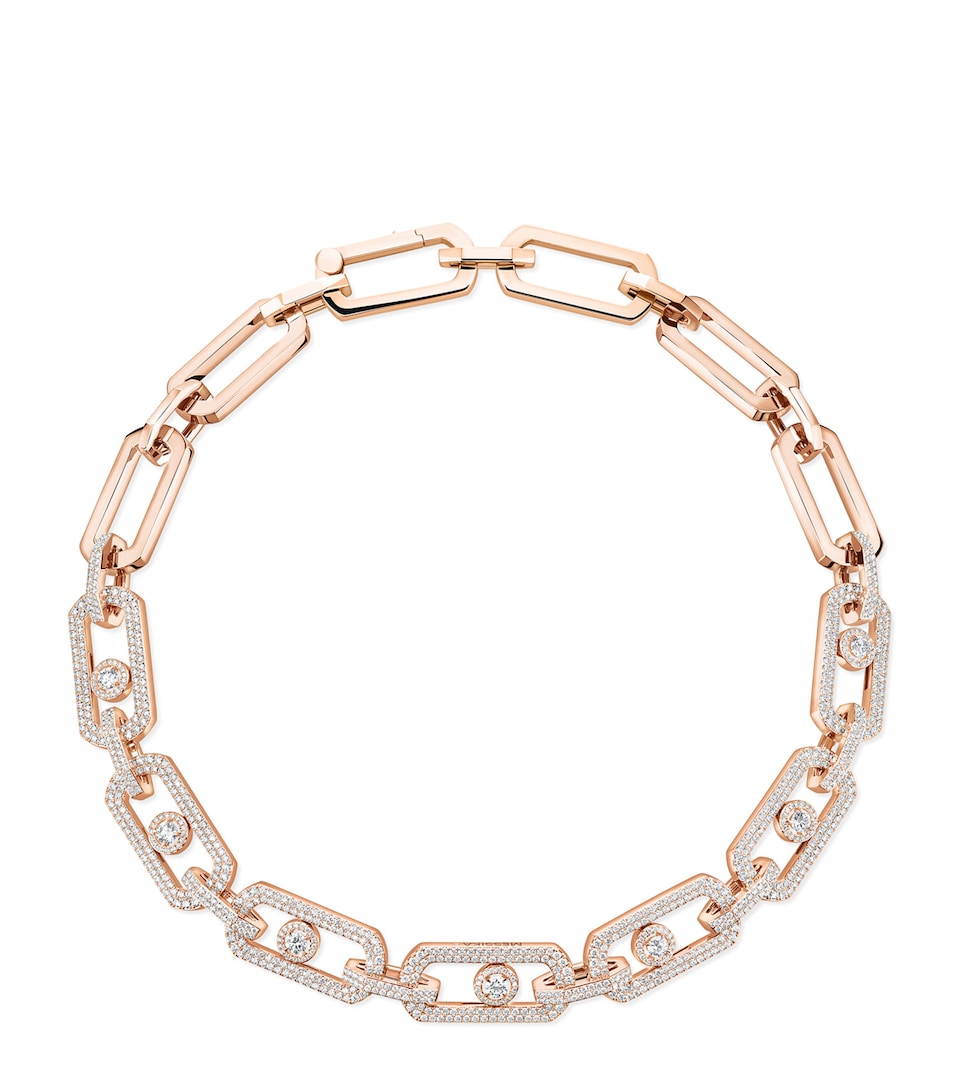 Messika So Move XL Pink Gold and Diamond Chain Necklace (8.18ct) Pink Gold