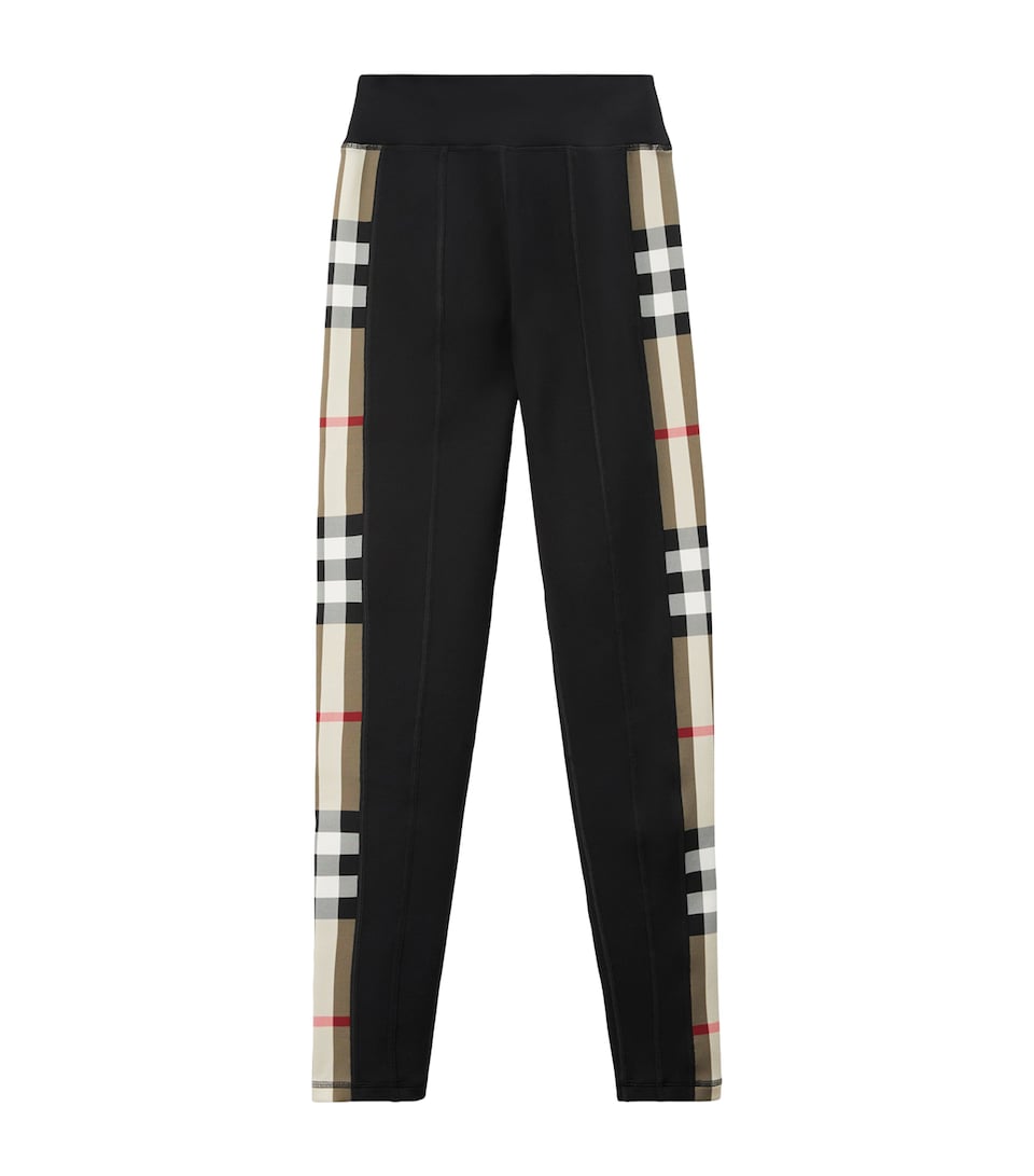 Stretch-Jersey Check-Trim Leggings