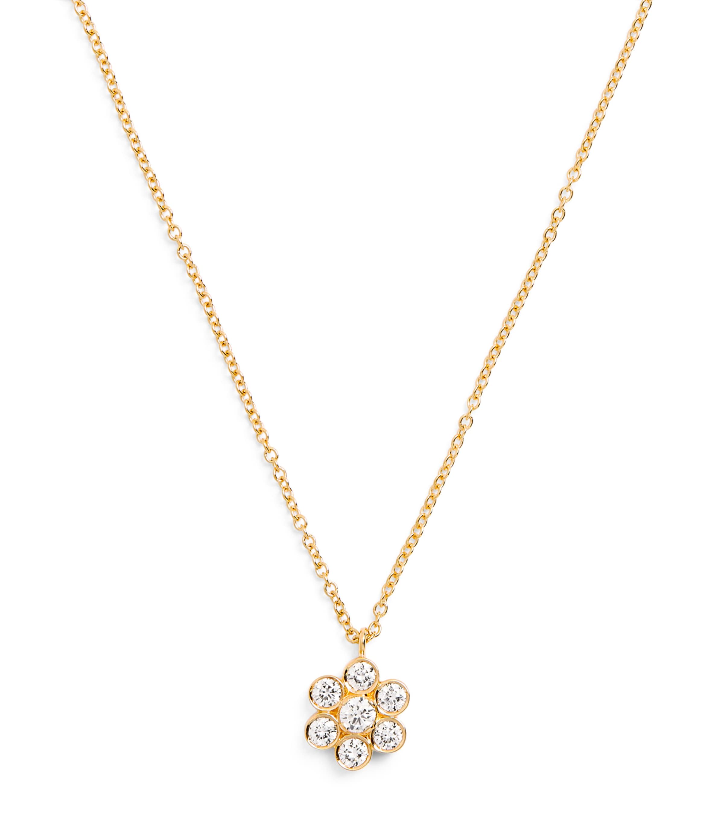 Yellow Gold and Diamond Fleur Necklace