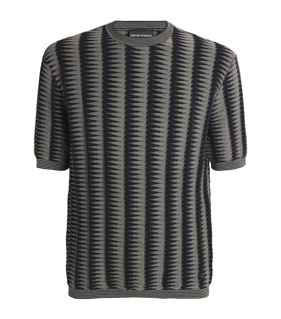 Cotton Knitted Jacquard T-Shirt