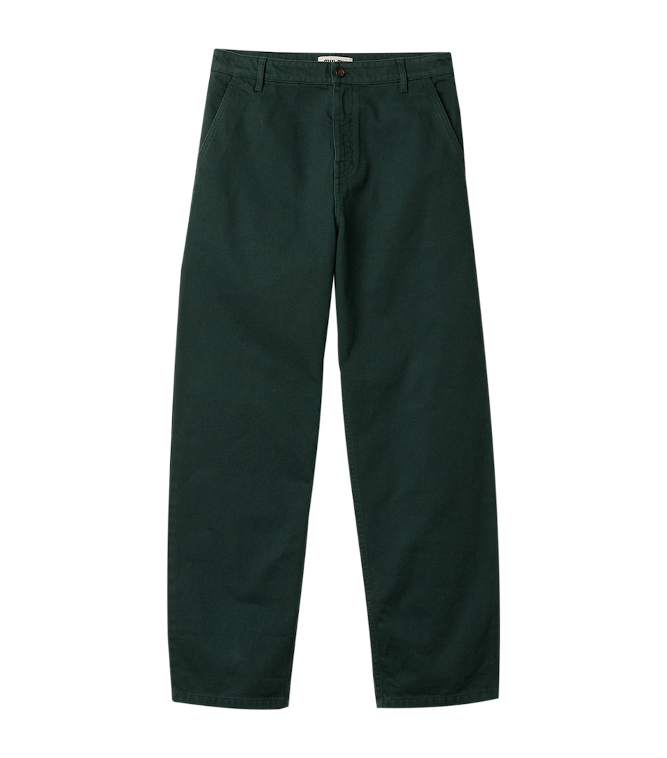 Miu Miu Womens Cotton Gabardine Trousers Green
