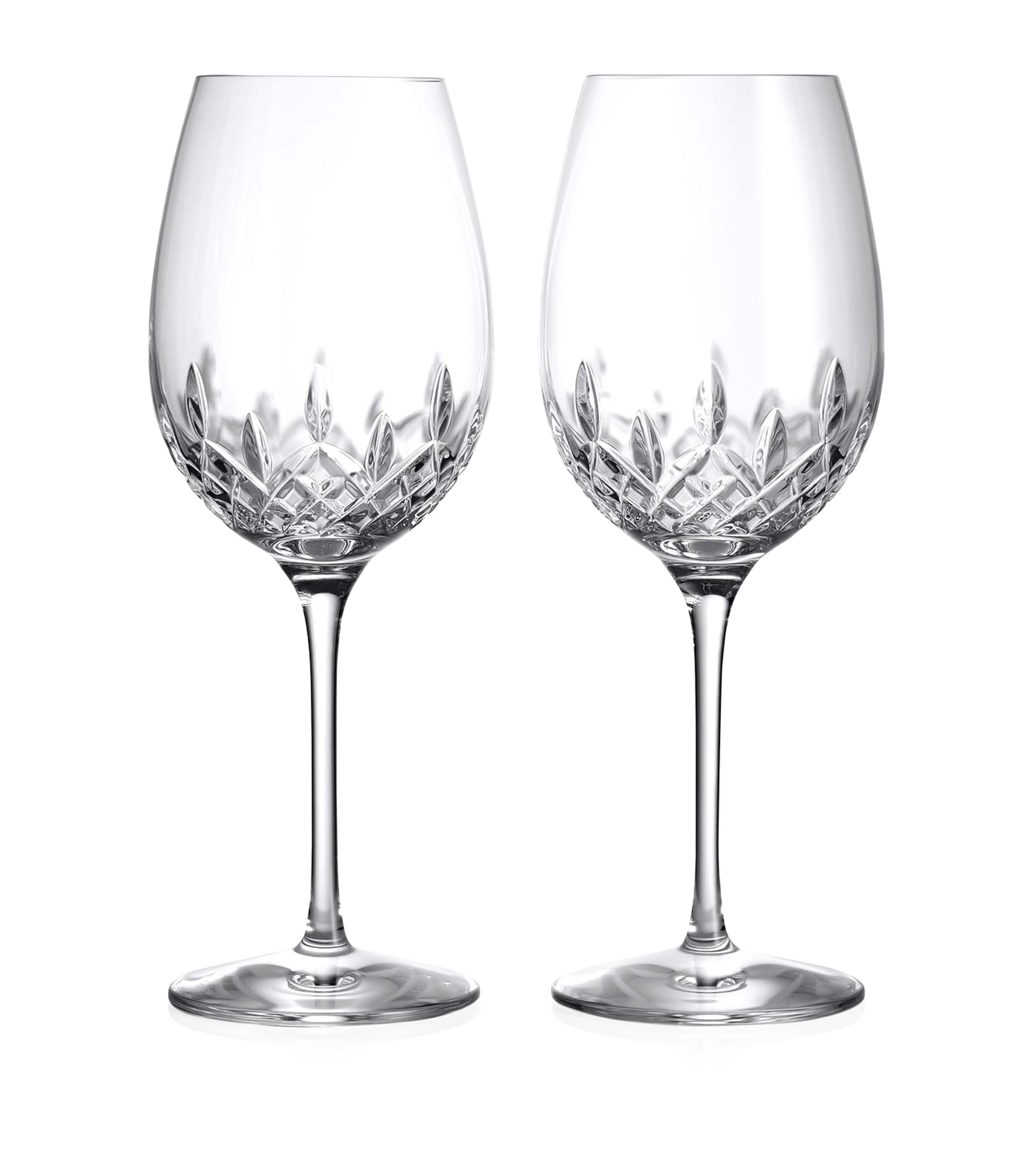 Waterford Crystal Lismore Essence Goblet Wine Glasses (Set of 2) Clear